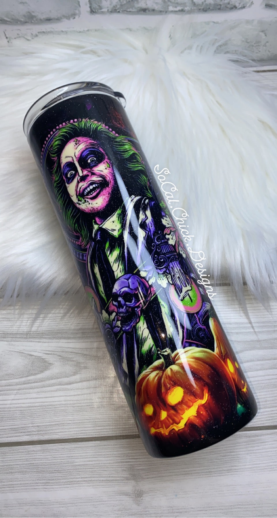 RTS {Beetle Juice Sparkle} 30oz Skinny