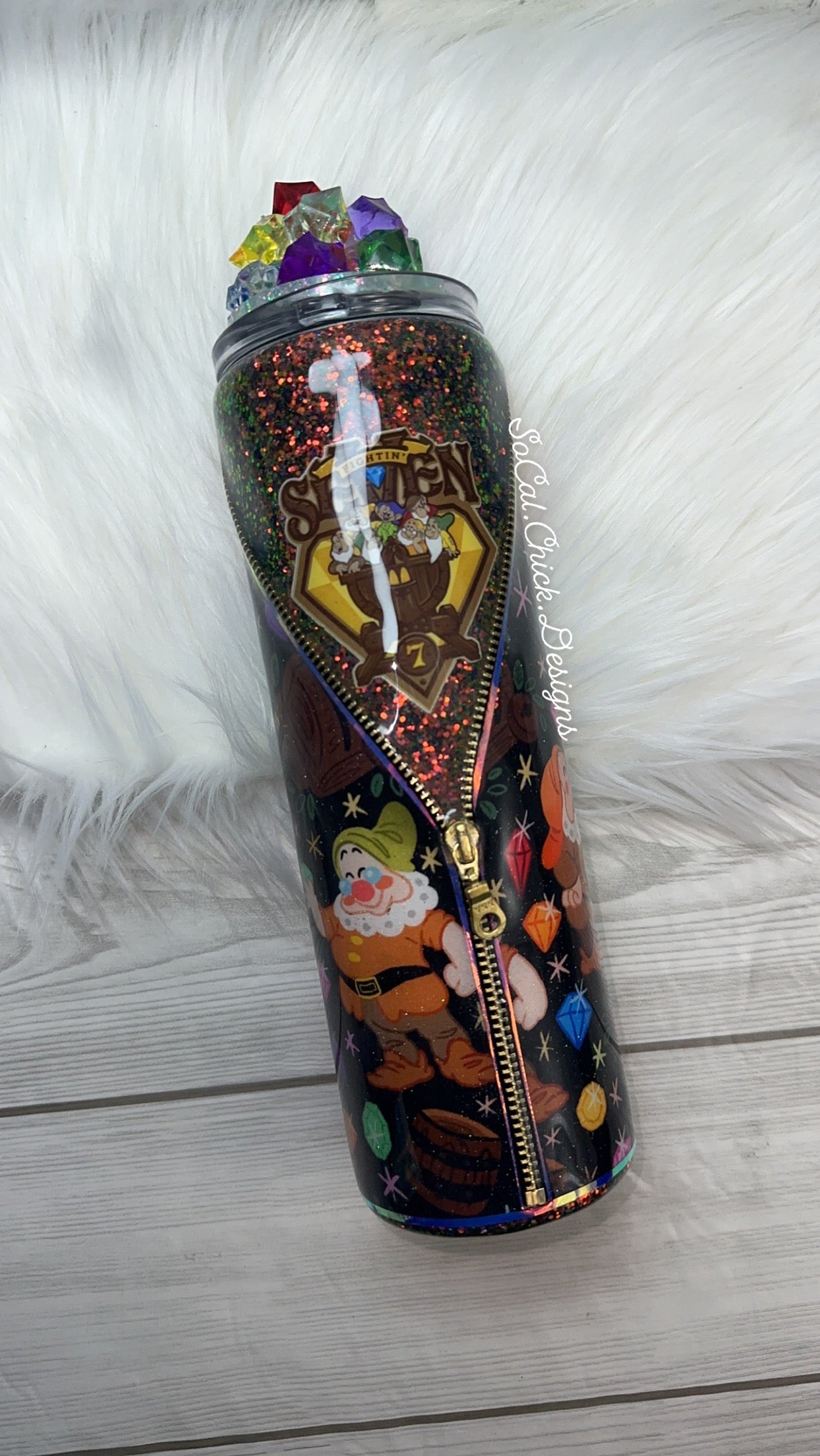 RTS {Fightin’ Seven Fabric Zipper} 30oz Skinny