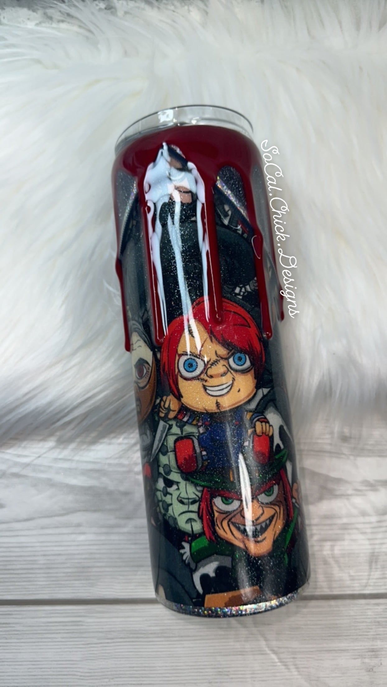 RTS {Horror Gang Fabric Zipper} 25oz Skinny