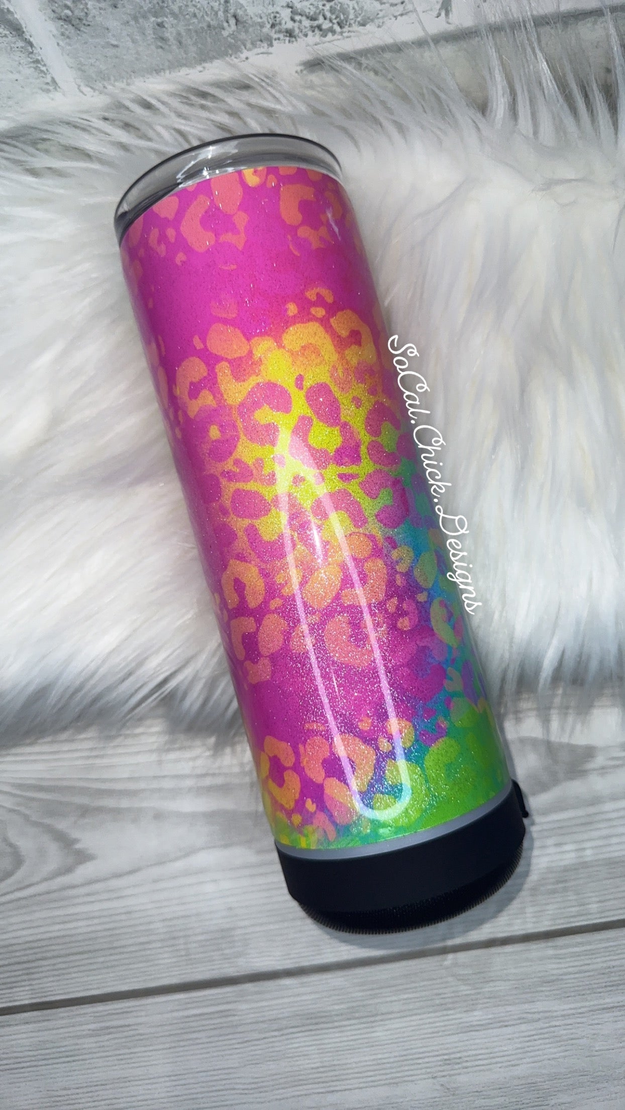 RTS {Neon Leopard} 20oz Bluetooth Speaker Tumbler