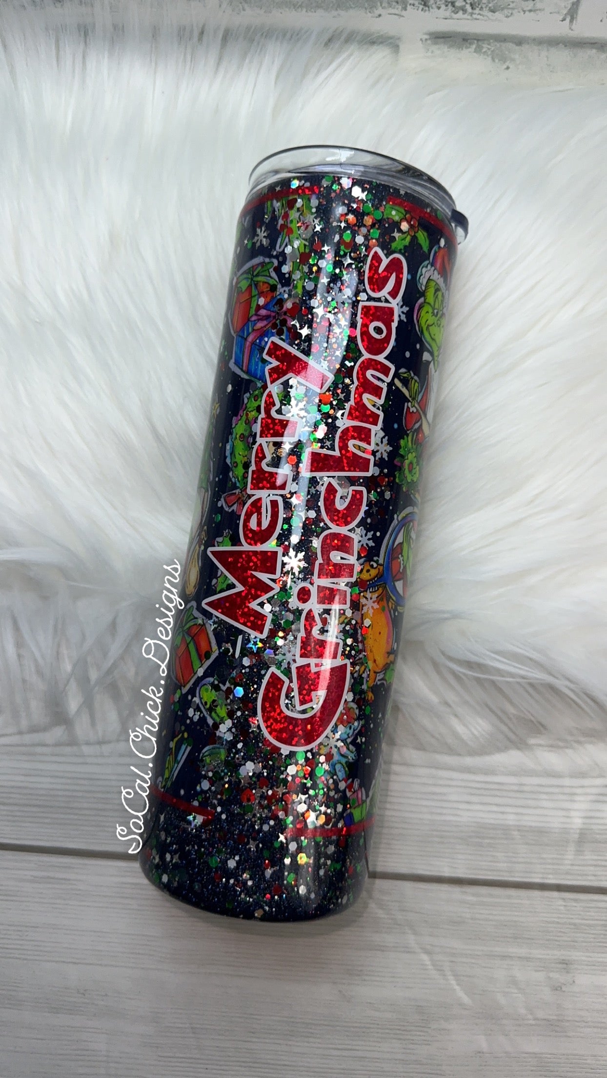 RTS {Merry Green Guy - Fabric} 30oz Skinny