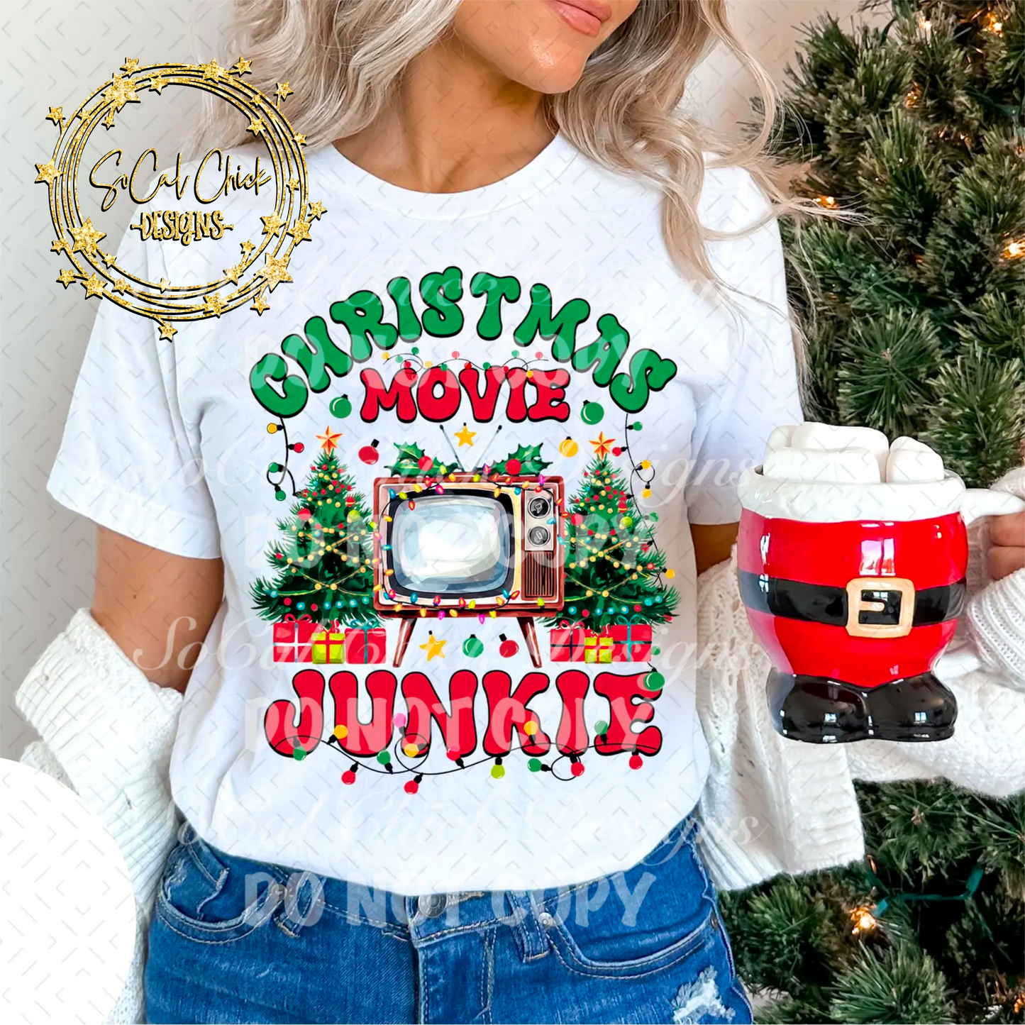 MTO {Christmas Movie Junkie} Adult Shirt/Crewneck/Hoodie