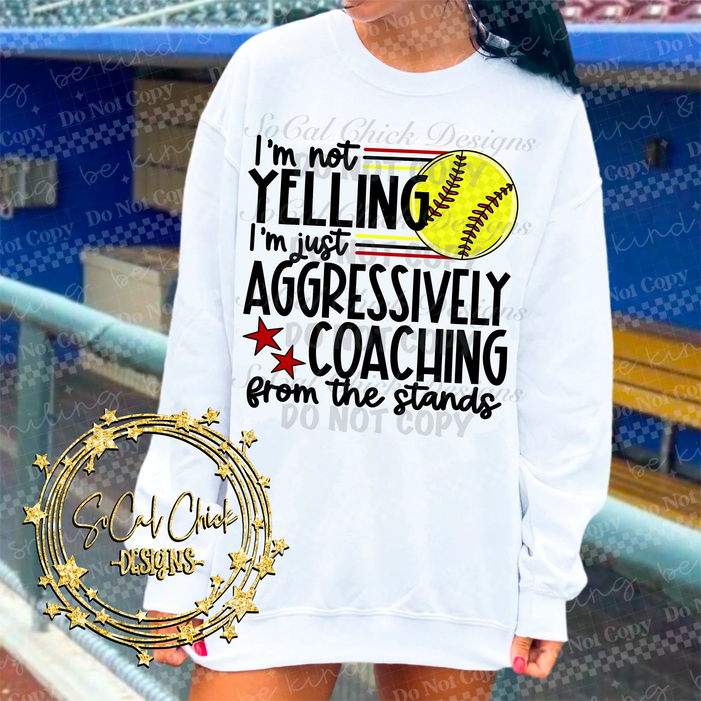 MTO {Aggressively Coaching Sotball} White Adult Shirt/Crewneck/Hoodie