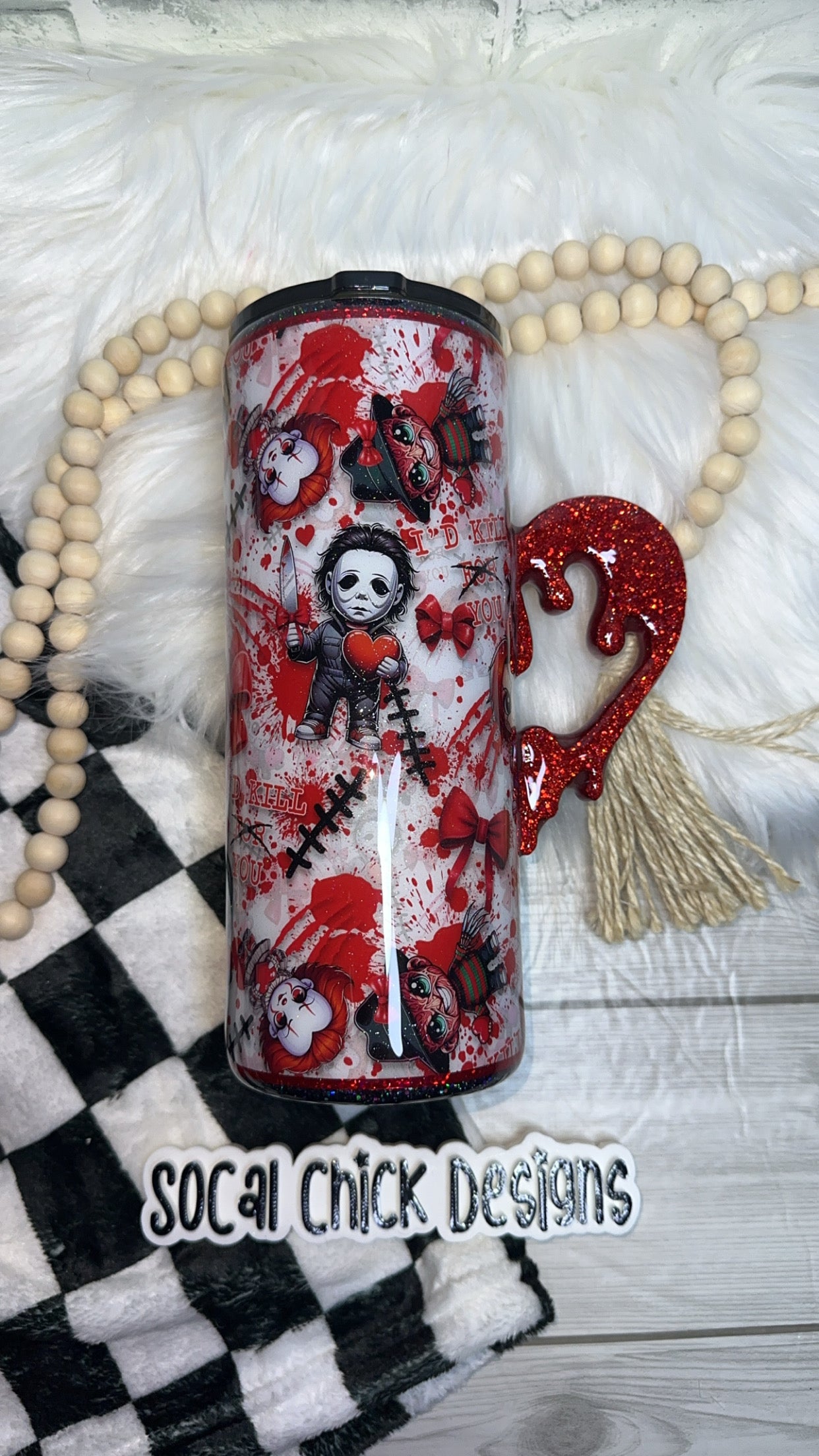 RTS {I’d Kíll For You w Drippy Heart Handle} 30oz Fatty