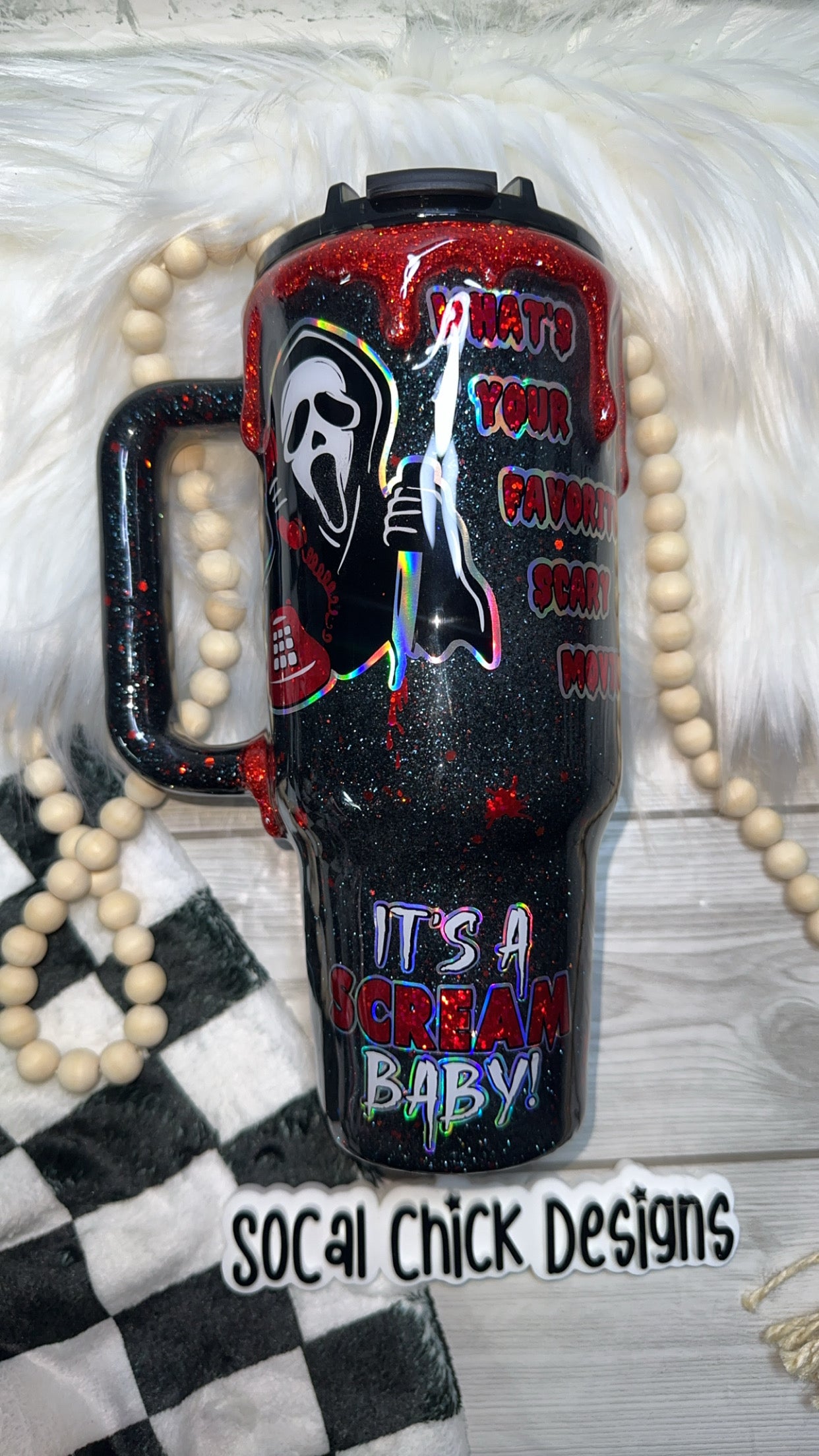 MTO {It's A Scream Baby! - Hot Pink OR Red} 40oz Dupe