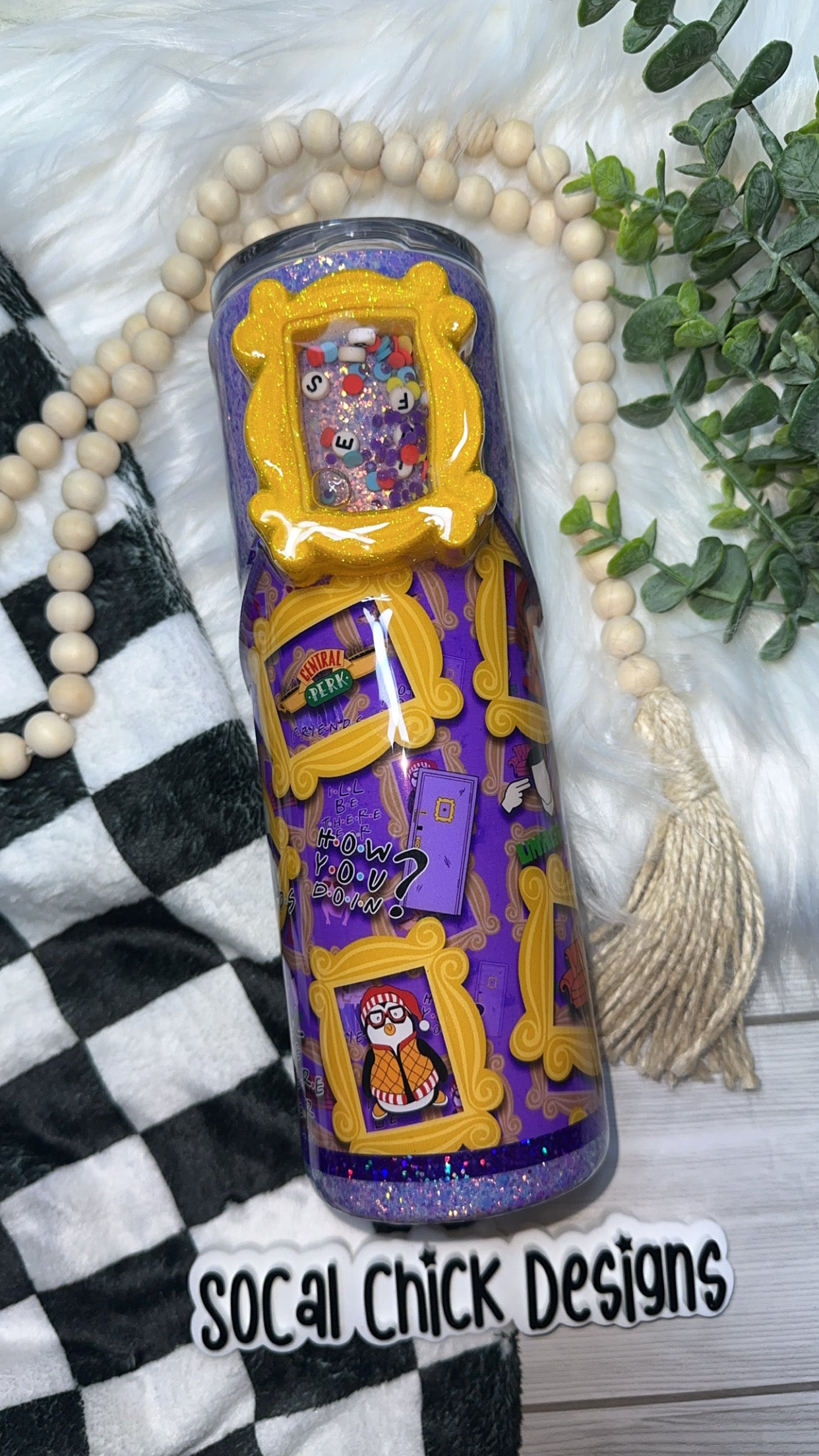 RTS {FRIEND w Zipper, Charm & Frame Shaker Element} 30oz Skinny