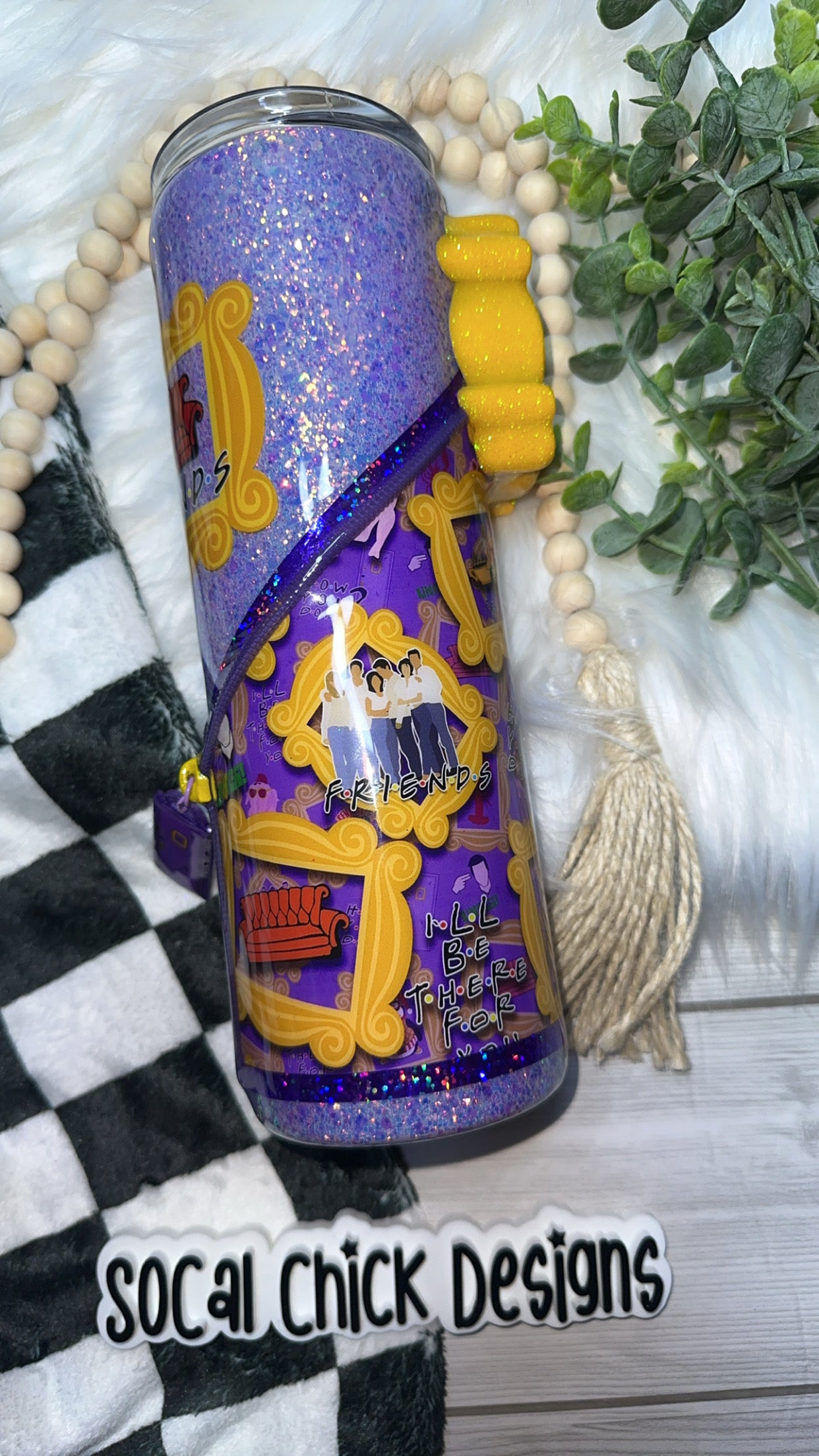 RTS {FRIEND w Zipper, Charm & Frame Shaker Element} 30oz Skinny