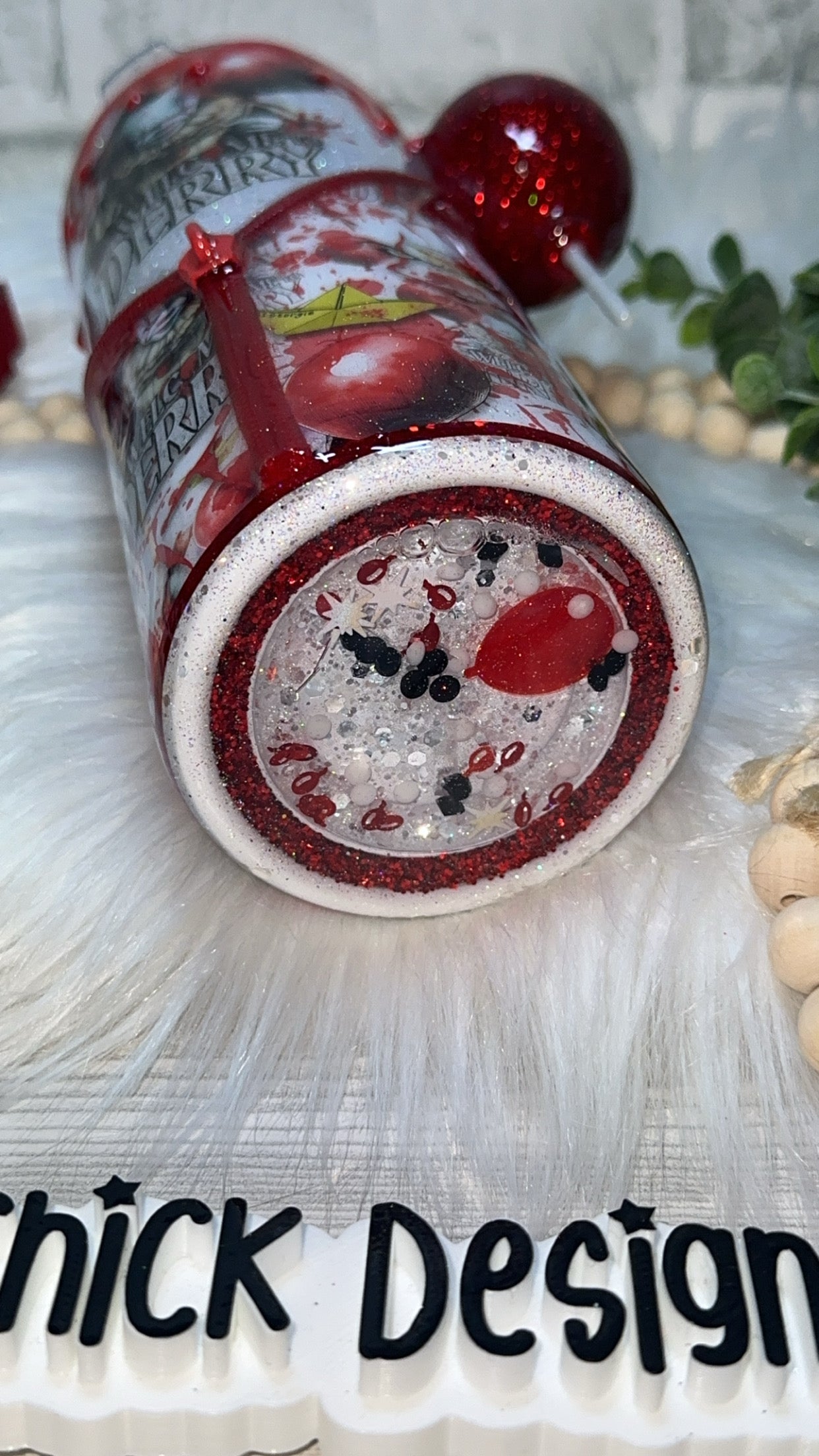 MTO {Welcome To Derry with Snow Globe Bottom & Balloon Handle} Select Your Tumbler Style