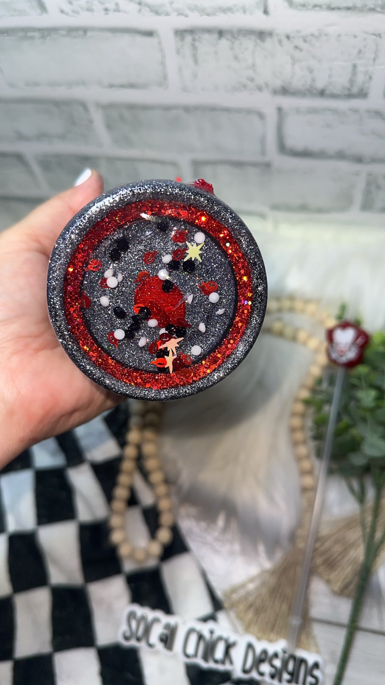 MTO {Derry's Calling Zipper Tumbler, Charm, Balloon Element & Snow Globe Bottom} Select Your Tumbler Style