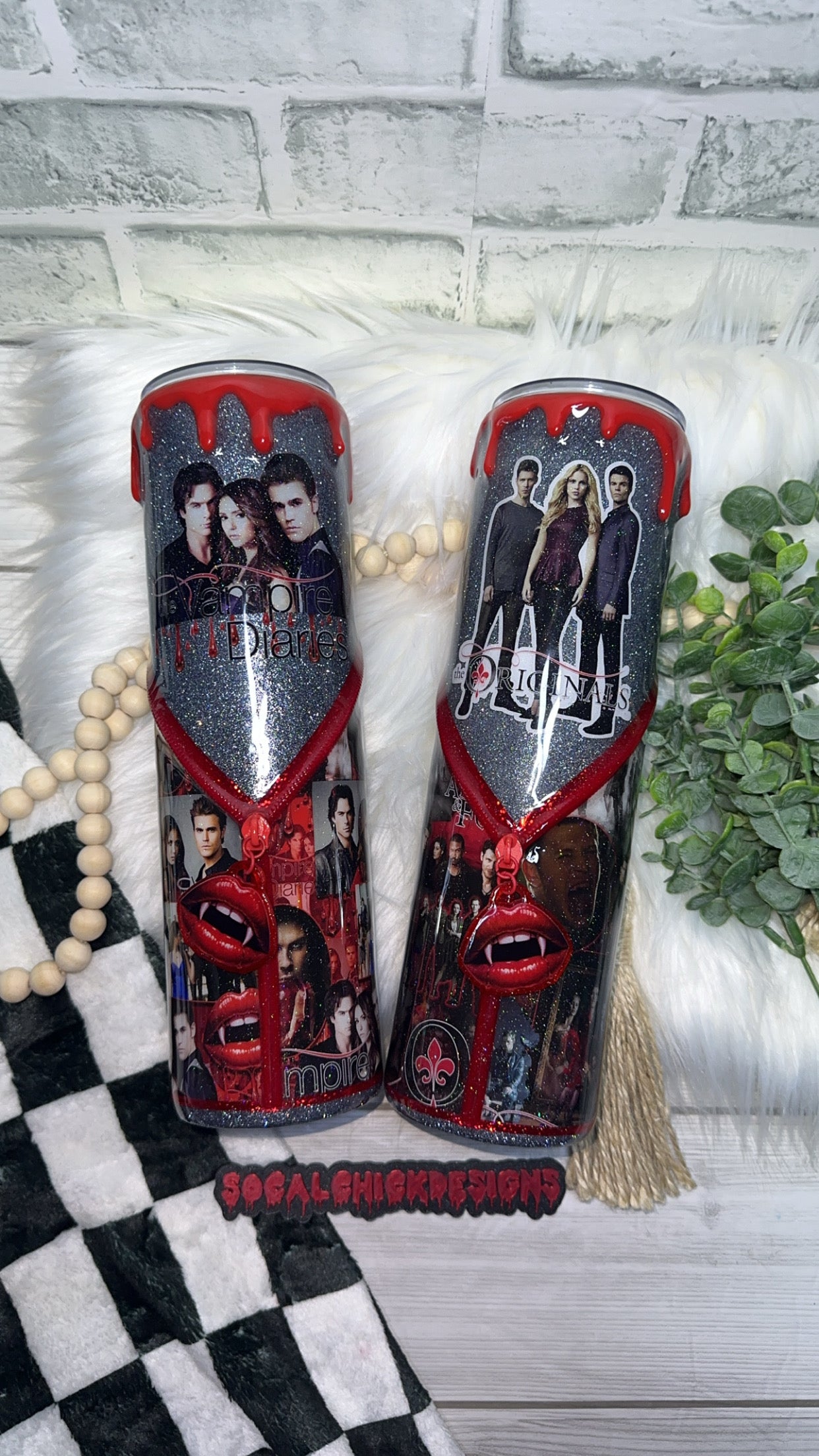MTO {TVD with Zipper, Charm & Snow Globe Bottom} Select Your Tumbler Style