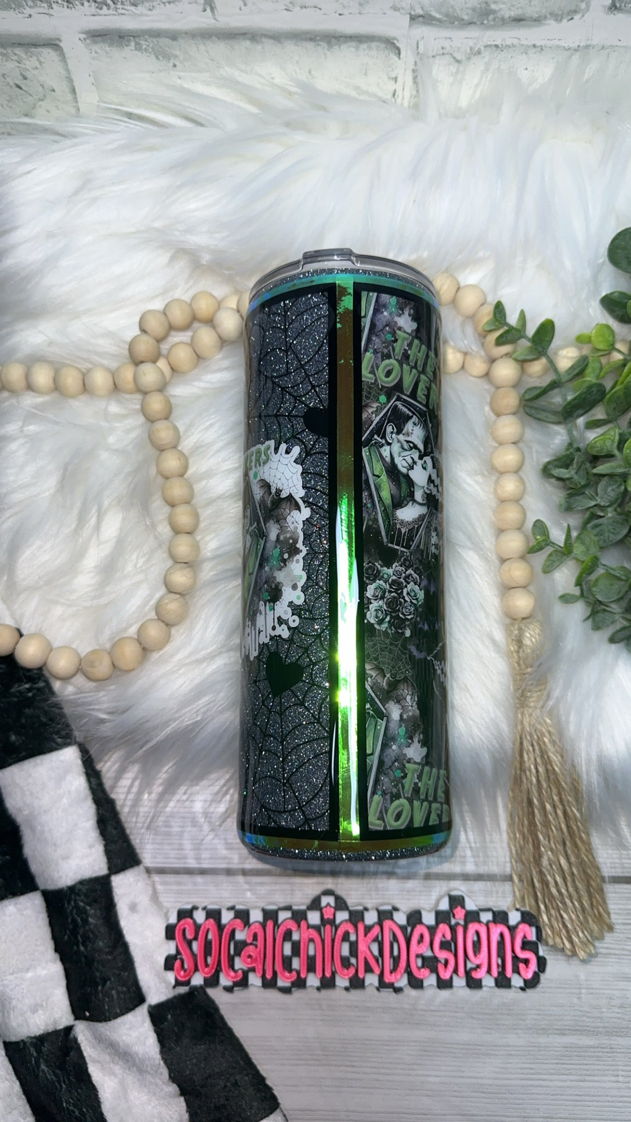 RTS {The Lovers with Snow Globe Bottom} 24oz Skinny