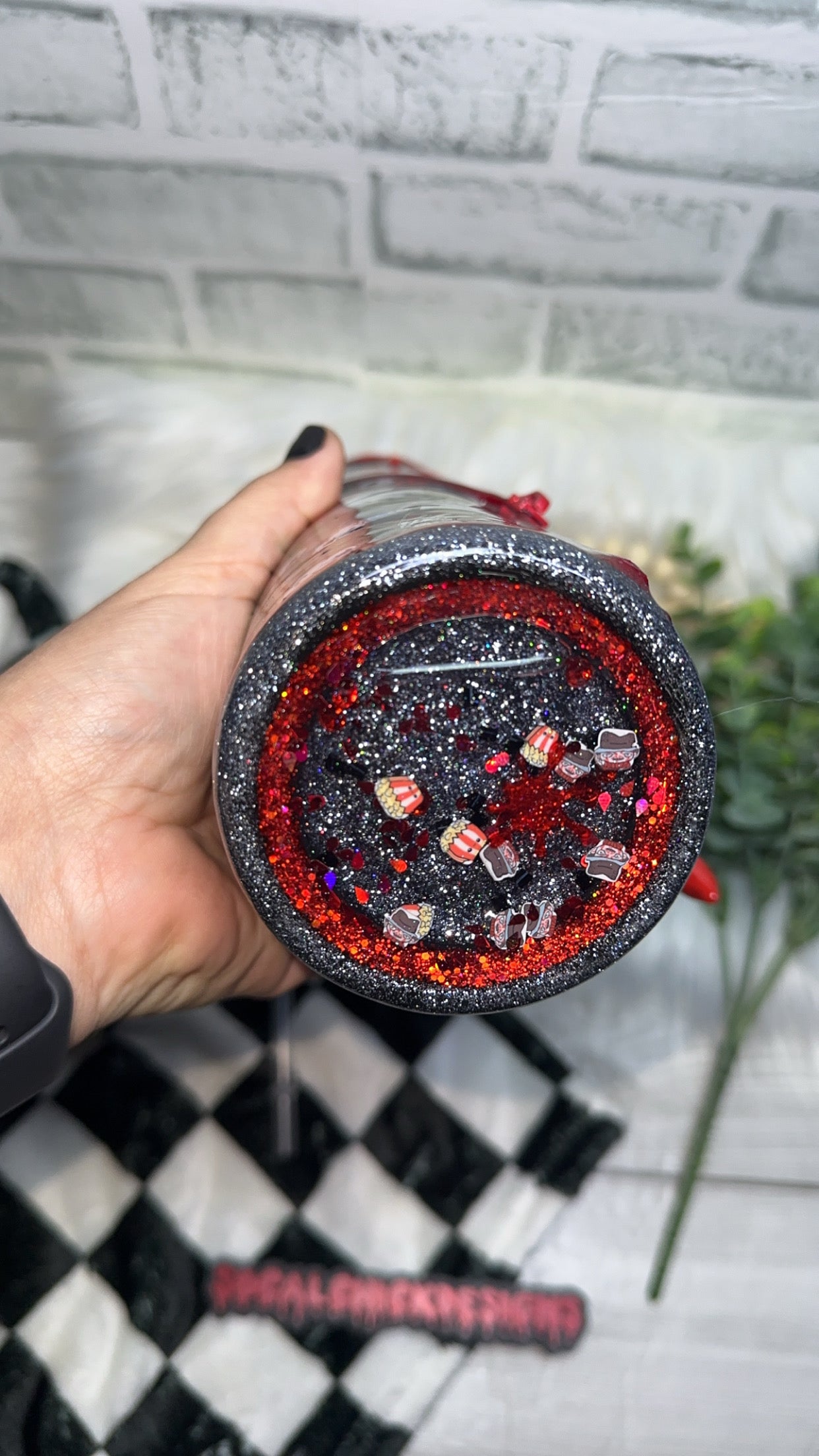 MTO {Freddy's Coming For You with Snow Globe Bottom & Knife Handle} Select Your Tumbler Style