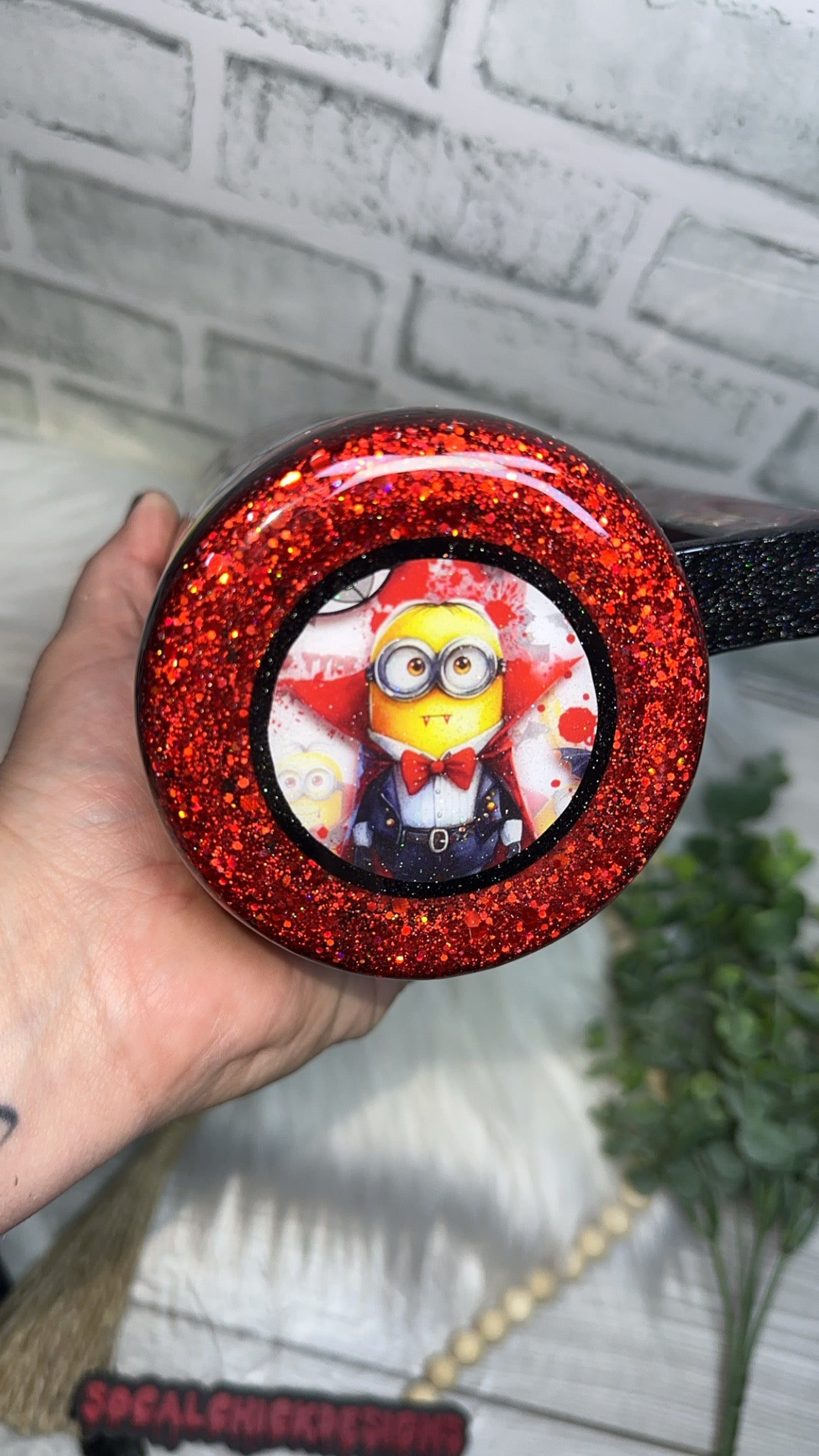 RTS {My Blood Type Is Bananas with Snow Globe Handle} 22oz Fatty