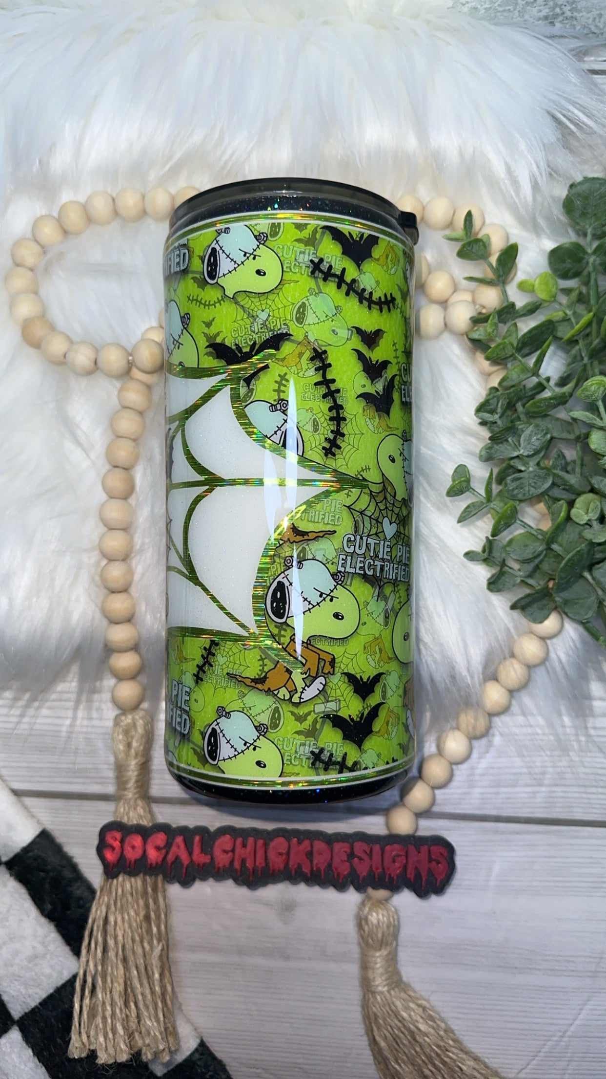 RTS {RTS Cutie Pie Electrified - Glow In The Dark Web} 22oz Fatty