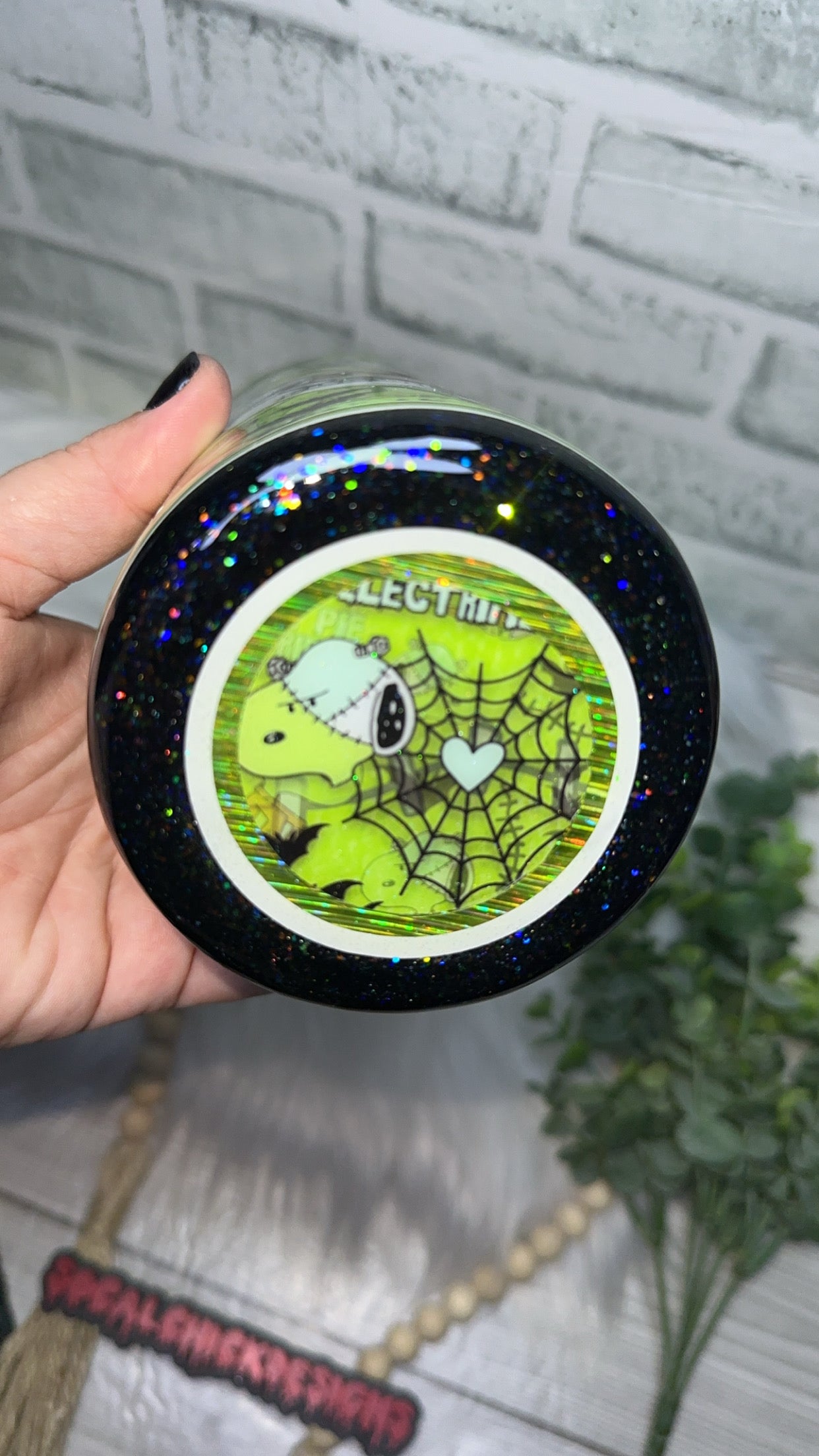 RTS {RTS Cutie Pie Electrified - Glow In The Dark Web} 22oz Fatty