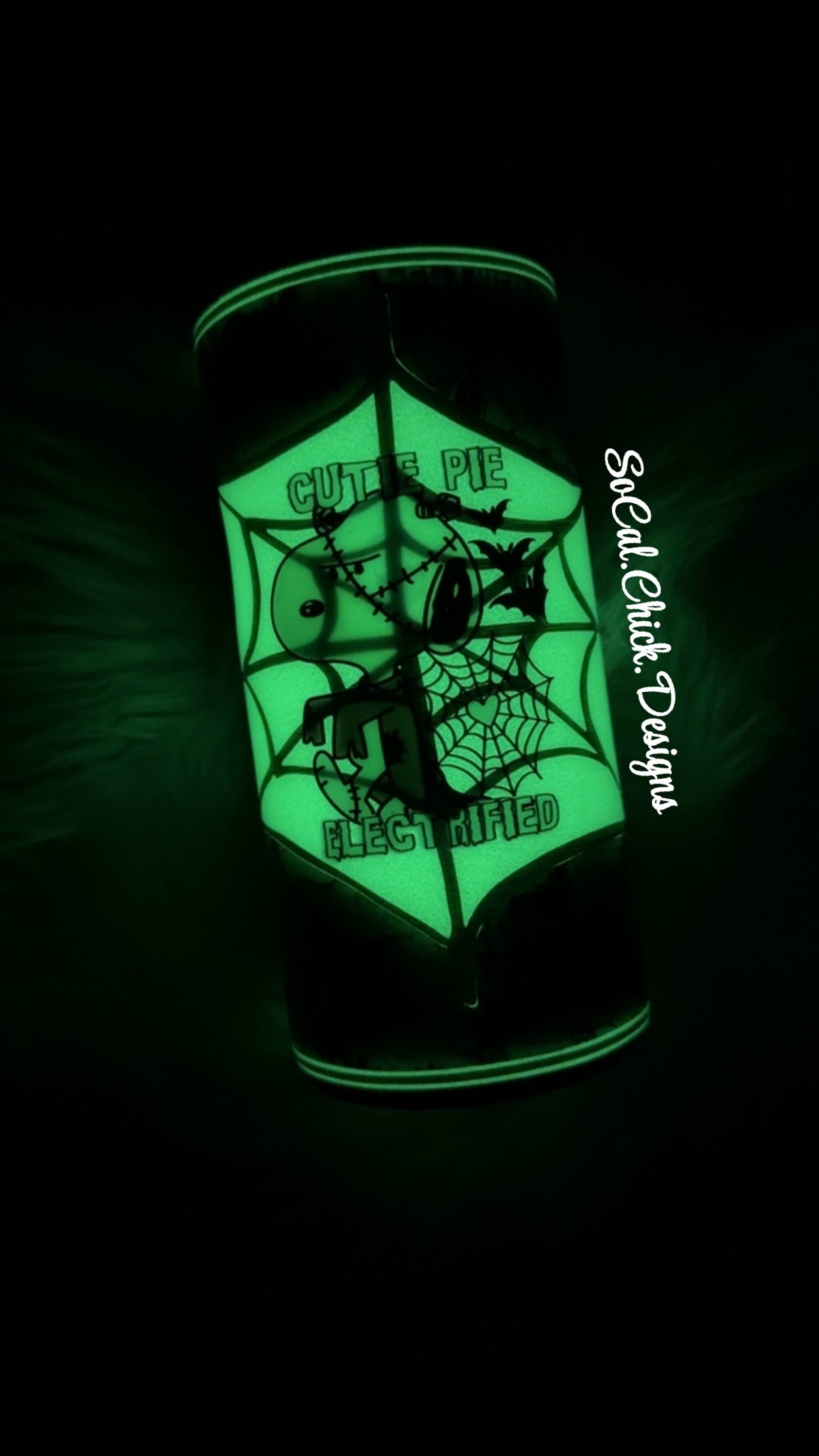 RTS {RTS Cutie Pie Electrified - Glow In The Dark Web} 22oz Fatty