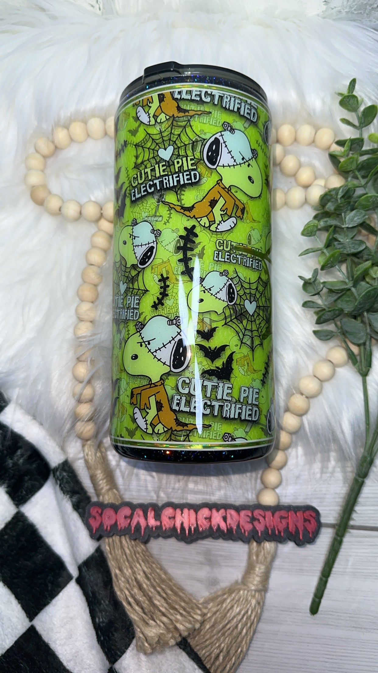 RTS {RTS Cutie Pie Electrified - Glow In The Dark Web} 22oz Fatty