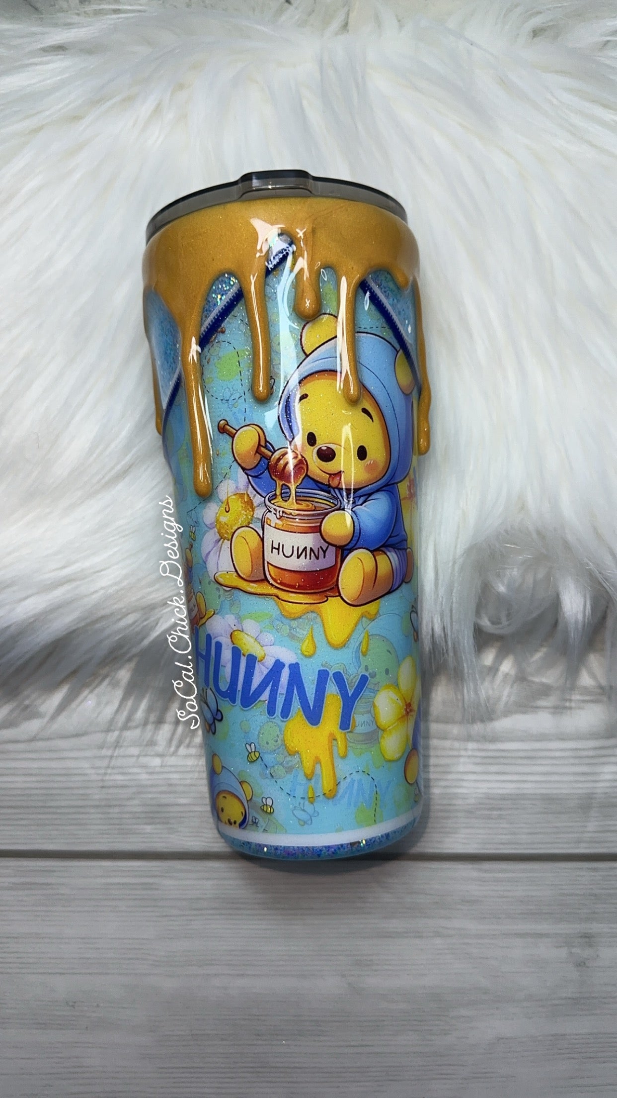 RTS {Hunny Bear Honey Drip Zipper & Charm} 22oz Slim