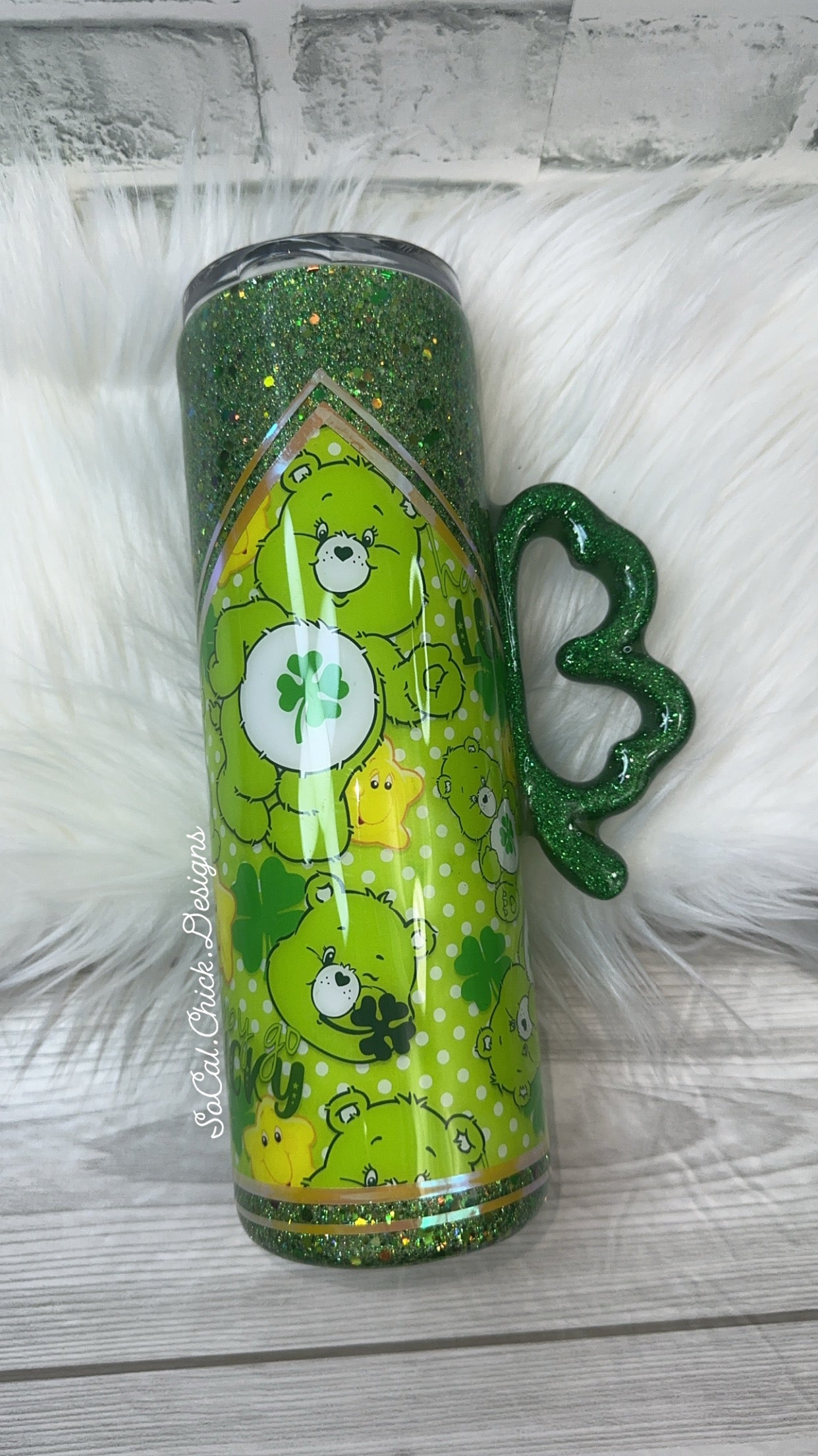 RTS {Lucky Bear w Clover Handle} 30oz Skinny