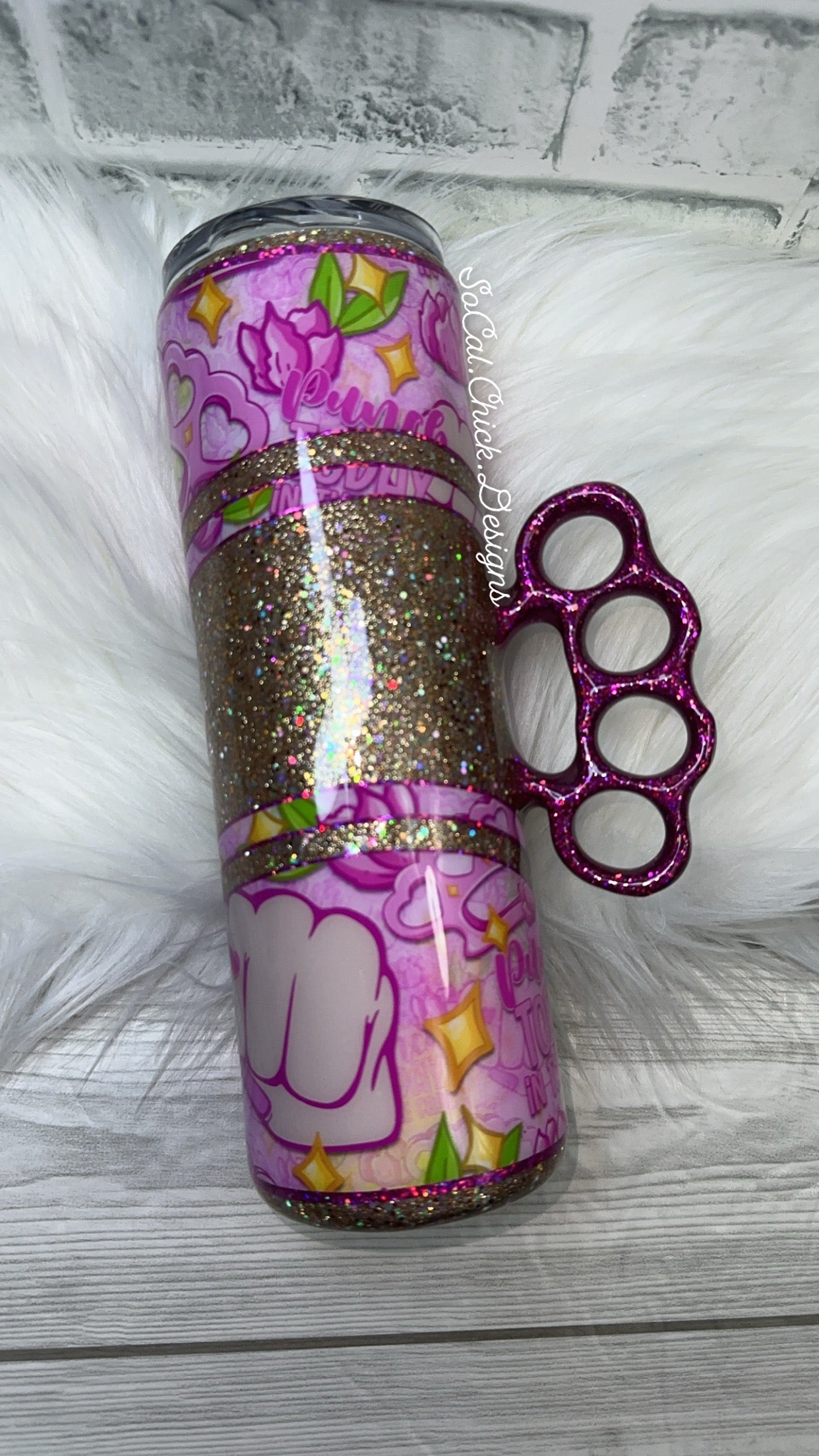 RTS {Punch Today In The Face w Handle} 30oz Skinny