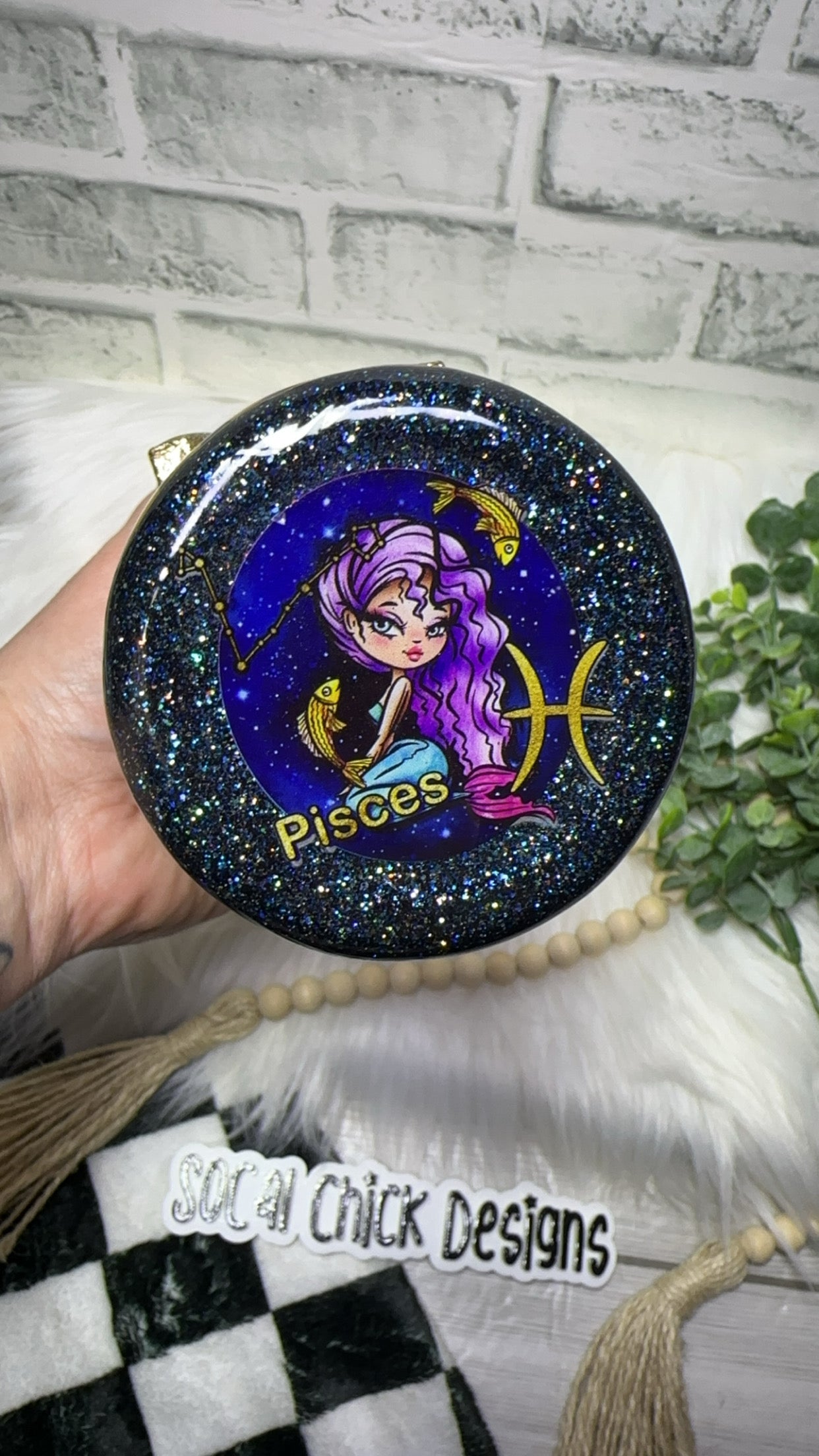 RTS {Zodiac - Pisces with 3D Element} 20oz Skinny