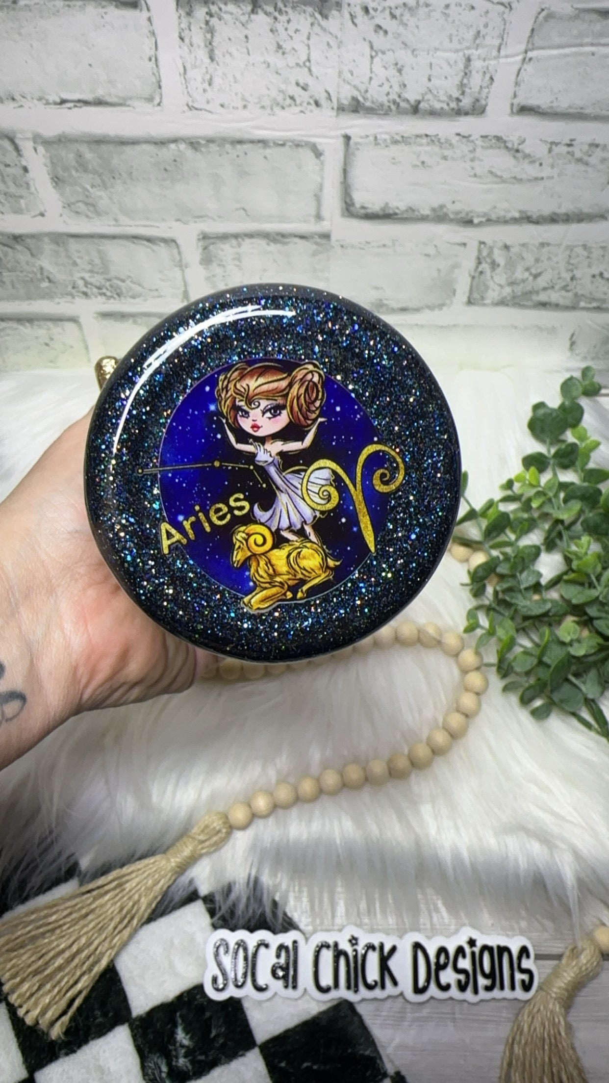 RTS {Zodiac - Aries with 3D Element} 20oz Skinny