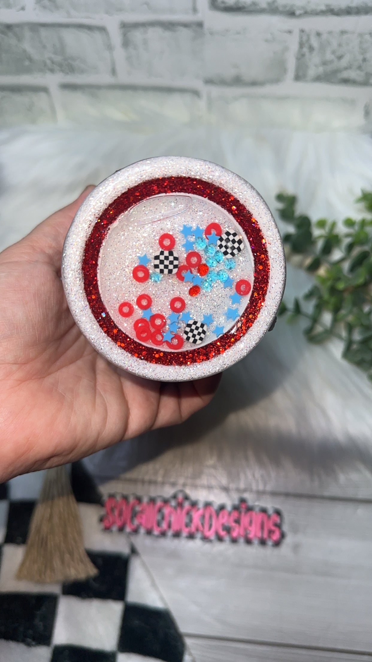 RTS {Oh The Places You'll Go Zipper Tumbler with Charm & Snow Globe Bottom} 24oz Skinny