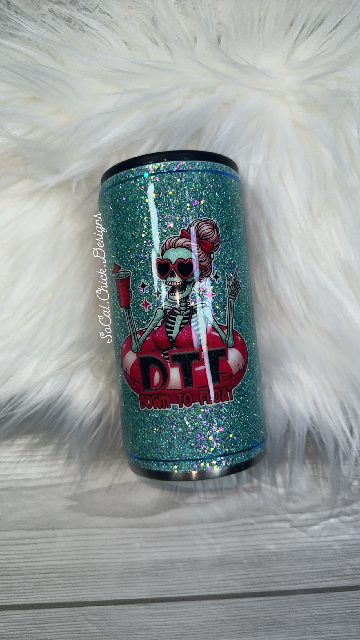 RTS {Down To Float} Slim Can Koozie