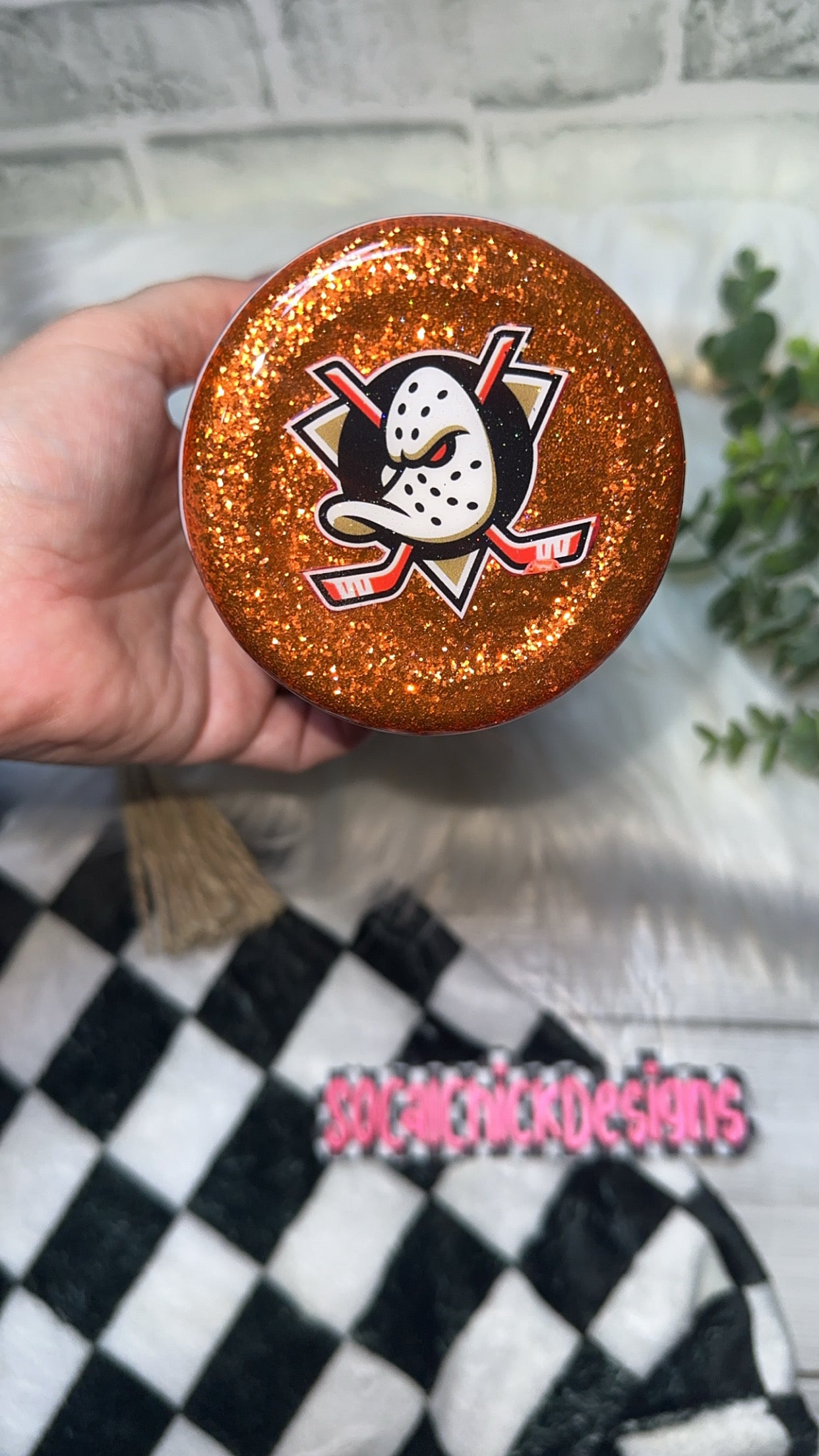 RTS {Go Ducks w Decorated Lid} 30oz Skinny Slurp