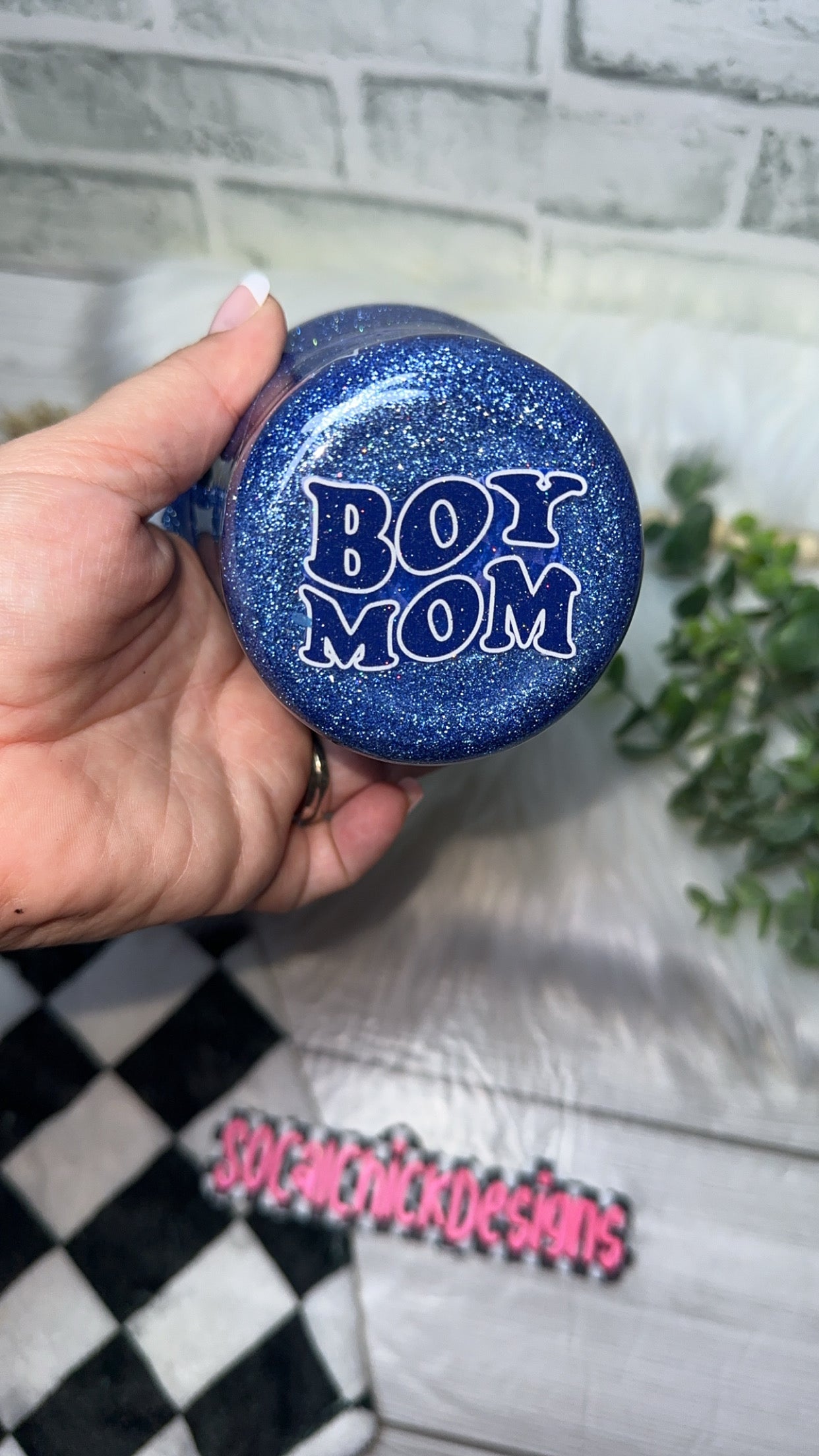 RTS {Boy Mama} 24oz Curve w Handle
