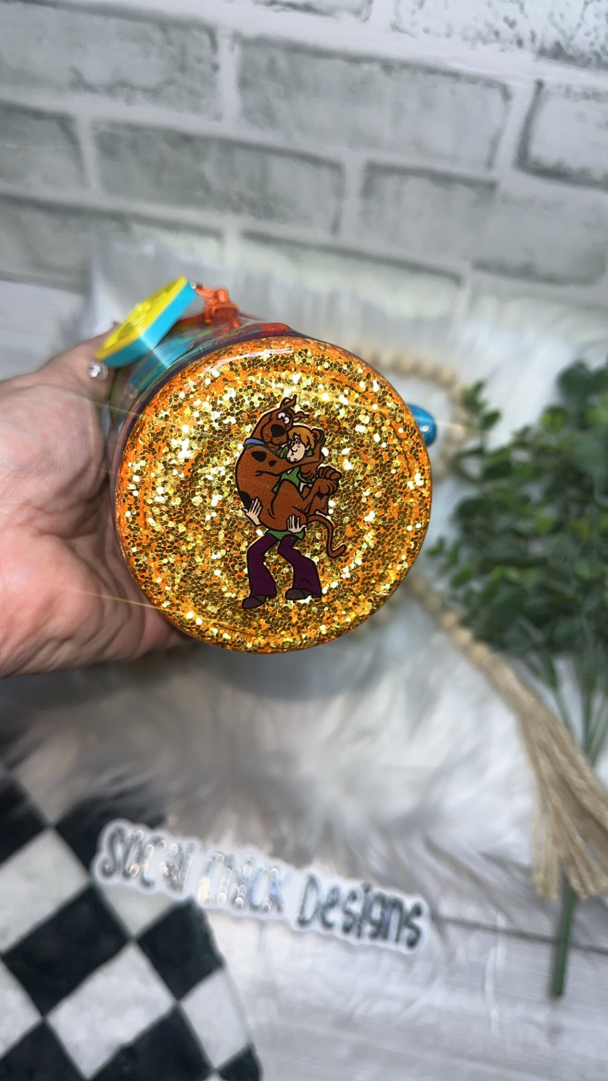 RTS {Mystery Dog, Zipper & Charm, Snow Globe Magnifying Glass Handle} 24oz Skinny