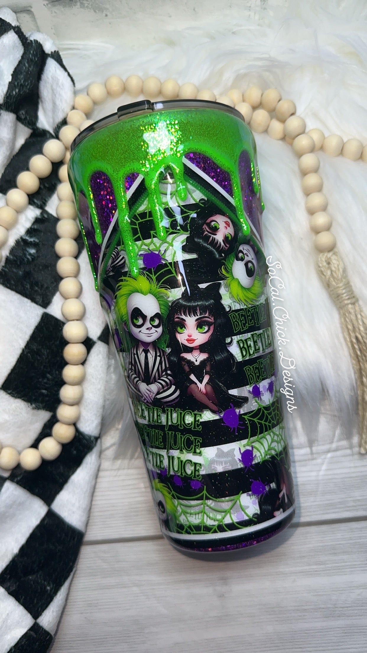 RTS {Beetle Couple with Zipper & Charm} 32oz Slim