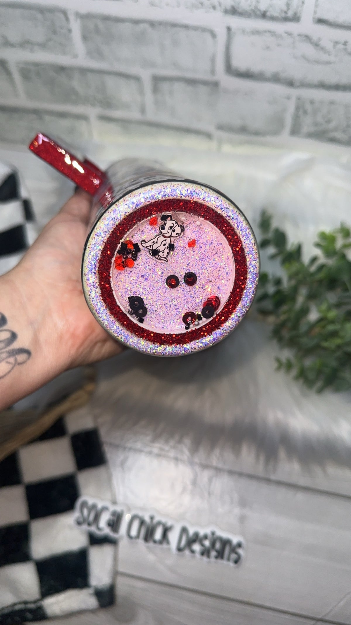 RTS {Cruel Dalmatian Queen, SnowGlobe Bottom & Handle} 32oz Skinny