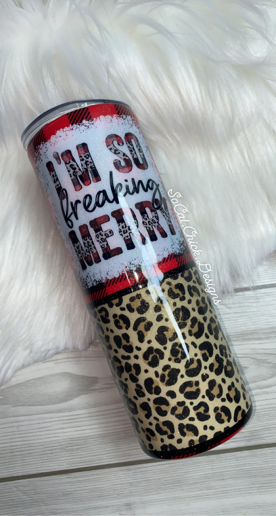 RTS {Plaid/Leopard So Freaking Merry} 20oz Skinny