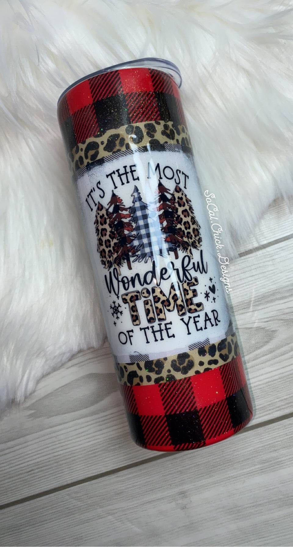 RTS {Plaid/Leopard Most Wonderful Time} 20oz Skinny