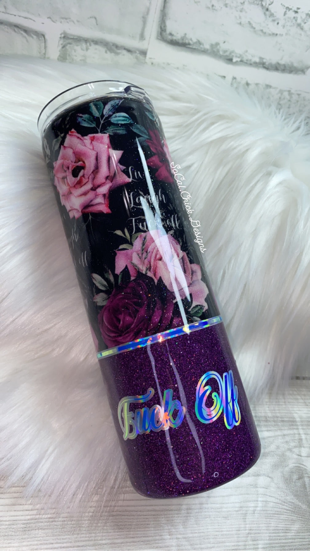 RTS {Live Laugh F-Off Sweary Fabric} 20oz Skinny & Pen