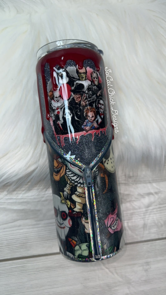 RTS {Horror Gang Fabric Zipper} 25oz Skinny