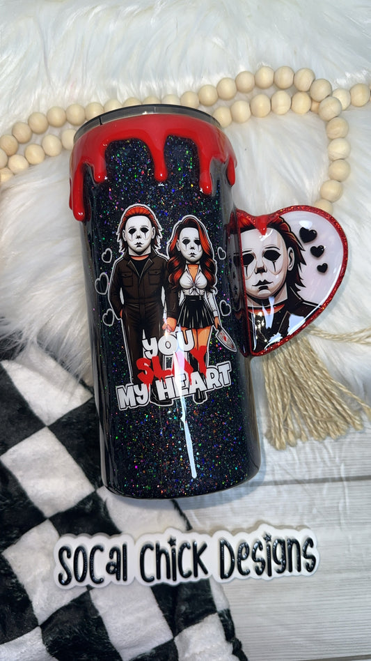 RTS {You Slay My Heart w Heart Handle} 22oz Fatty