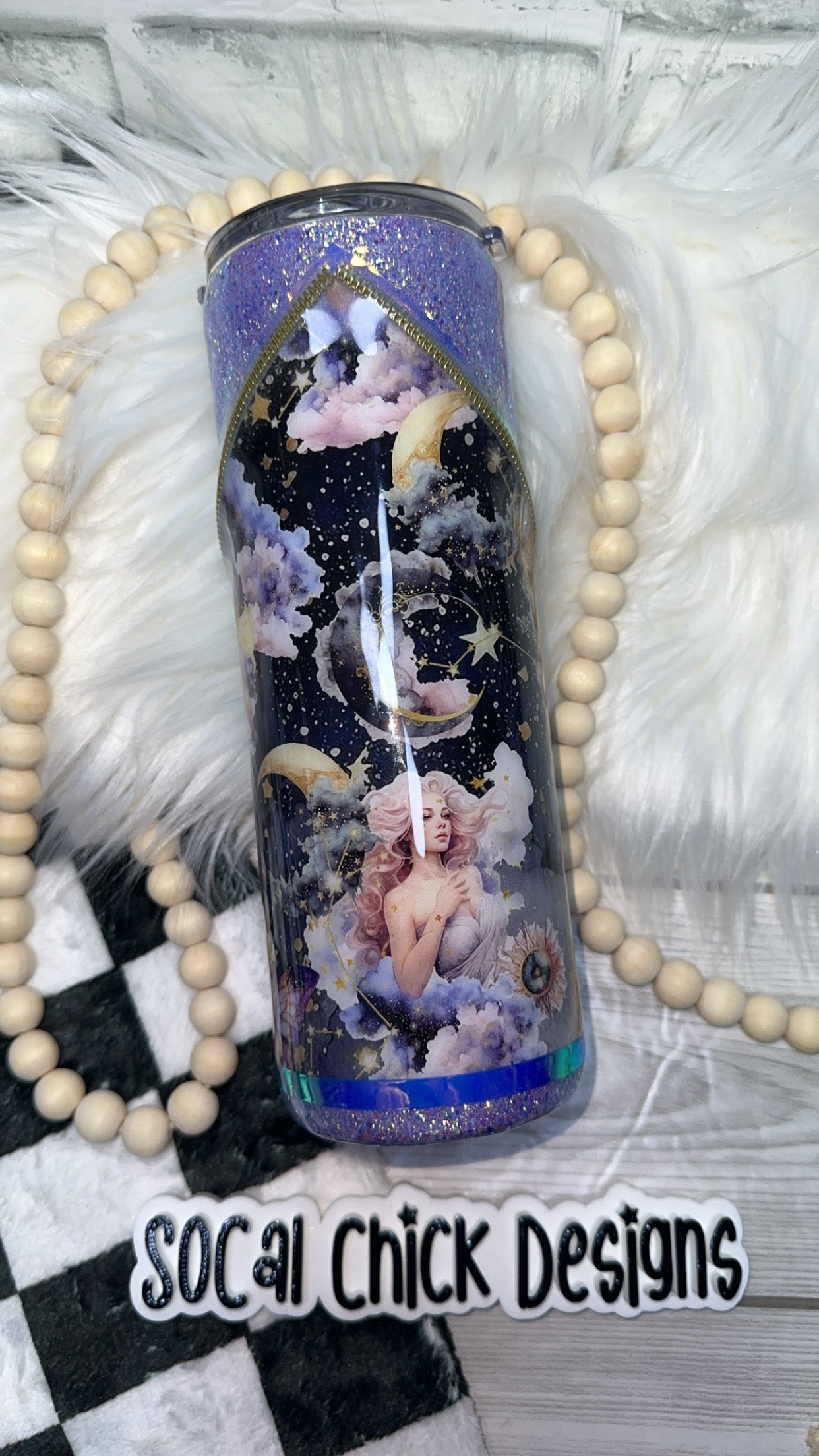 RTS {Celestial Goddess w Zipper & Charm} 20oz Skinny