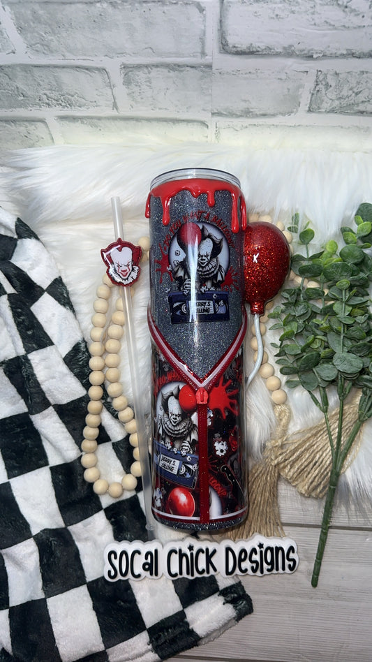 MTO {Derry's Calling Zipper Tumbler, Charm, Balloon Element & Snow Globe Bottom} Select Your Tumbler Style
