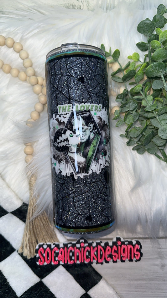 RTS {The Lovers with Snow Globe Bottom} 24oz Skinny