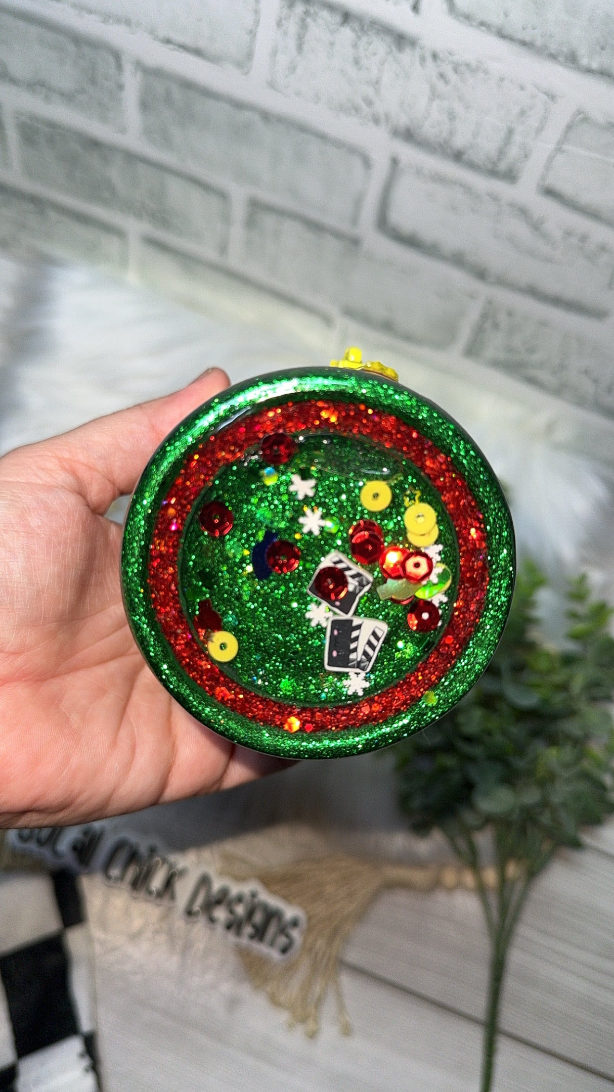 RTS {Kevin's Home Alone Zipper Tumbler with Charm & Snow Globe Bottom} 24oz Skinny