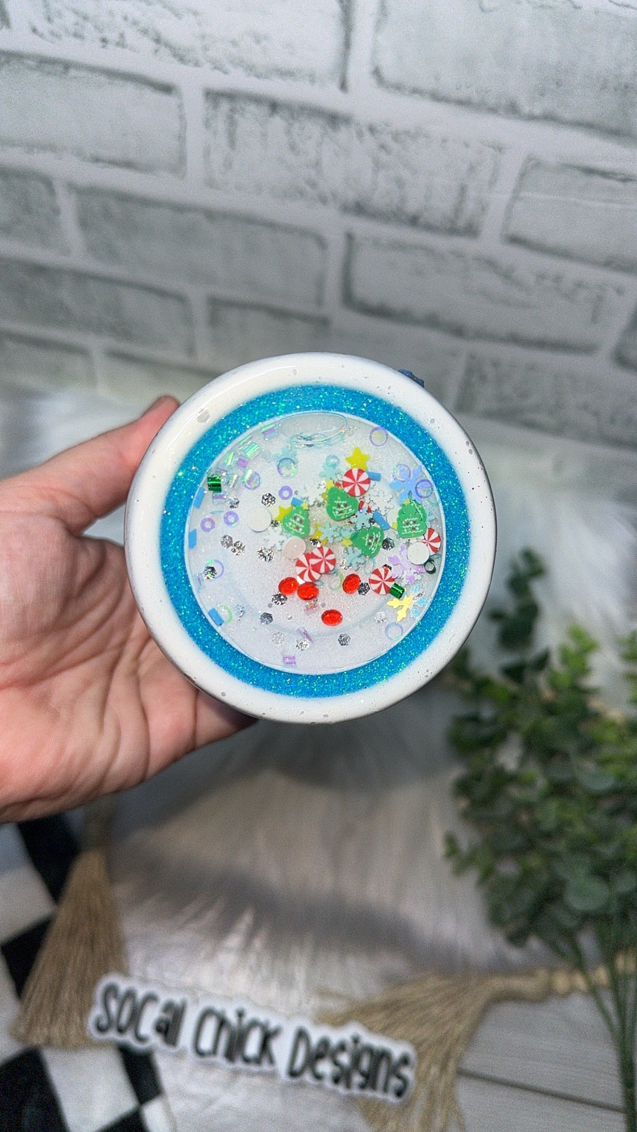 RTS {Snoop Christmas Zipper Tumbler with Charm, Drip & Snow Globe Bottom} 24oz Skinny