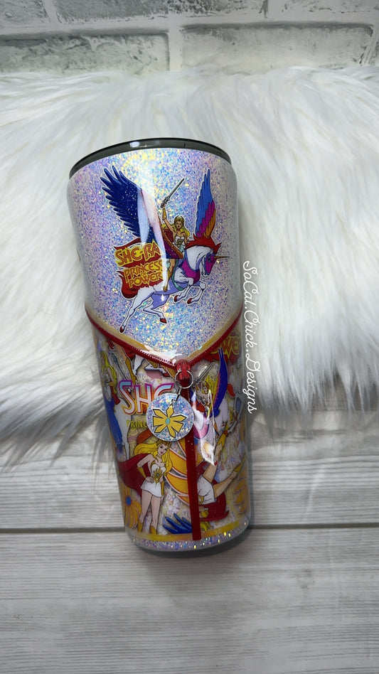 RTS {Princess Of Power Zipper & Charm} 32oz Slim