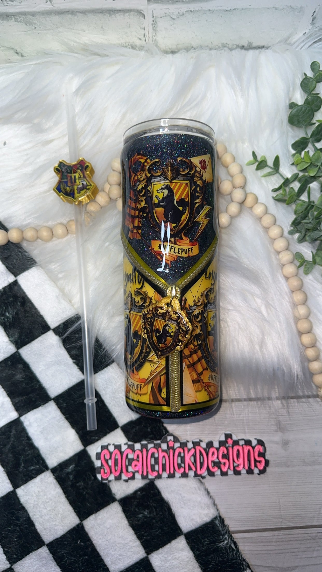 MTO {H P House Options - Zipper & Coordinating Charm} - Select Your Tumbler Style