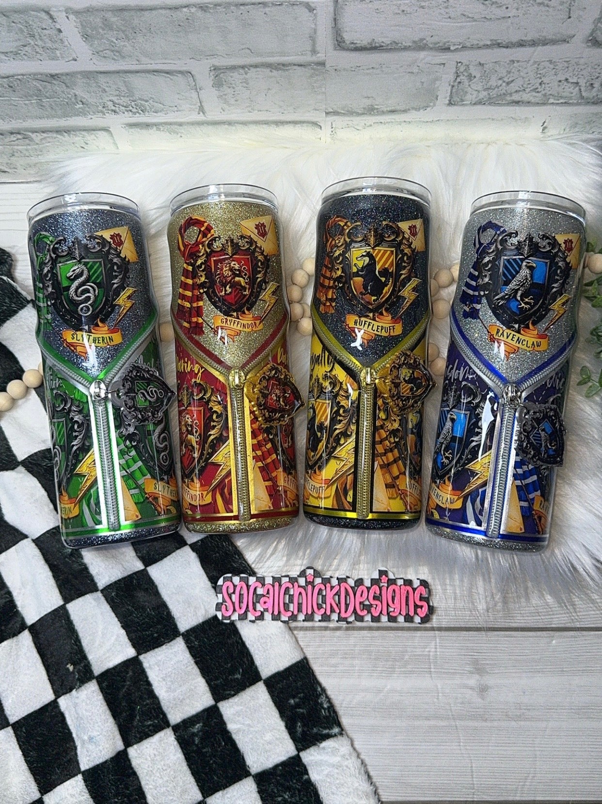 MTO {H P House Options - Zipper & Coordinating Charm} - Select Your Tumbler Style