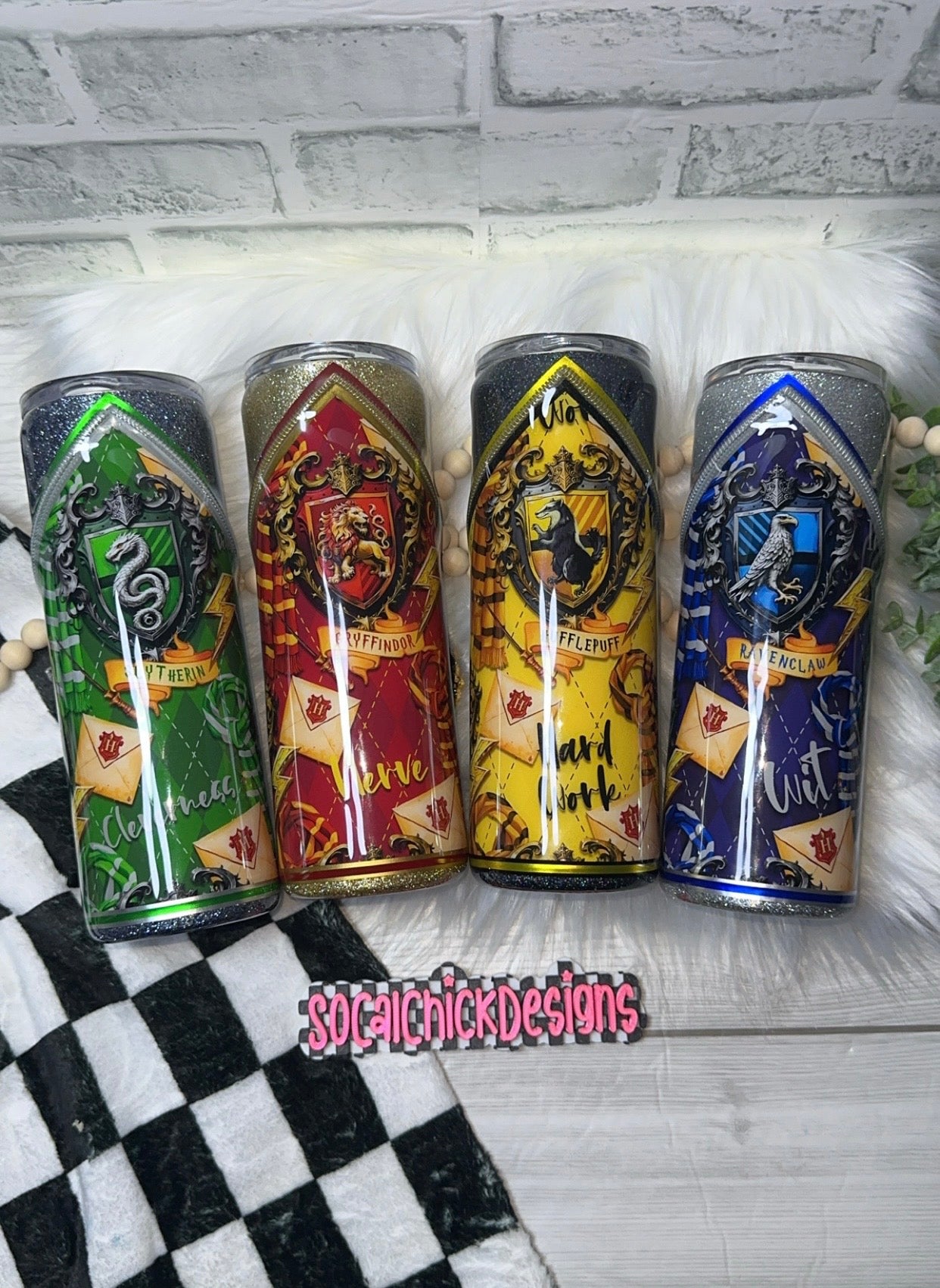 MTO {H P House Options - Zipper & Coordinating Charm} - Select Your Tumbler Style