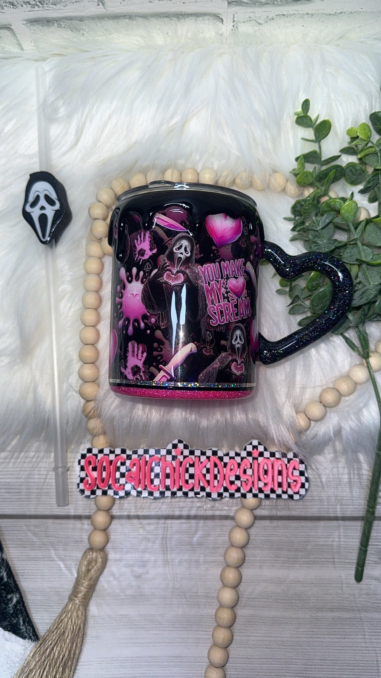 RTS {GF You Make My Heart Scream (Pink) w Heart Handle & Drip} 10oz Mug