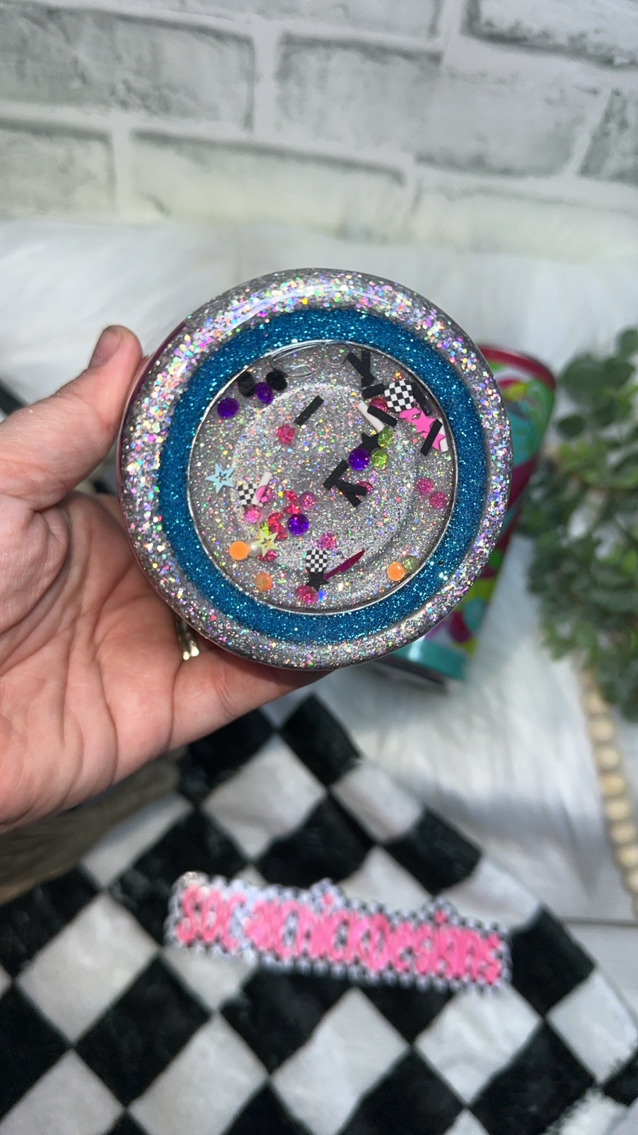 RTS {Energy Drink - Addicted To Me with Snow Globe Bottom} Slim Can Koozie