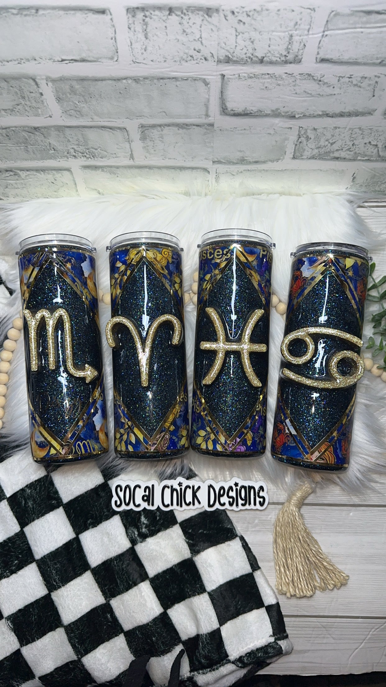 MTO {Choose Your Zodiac w 3D Element} - Select Your Tumbler Style